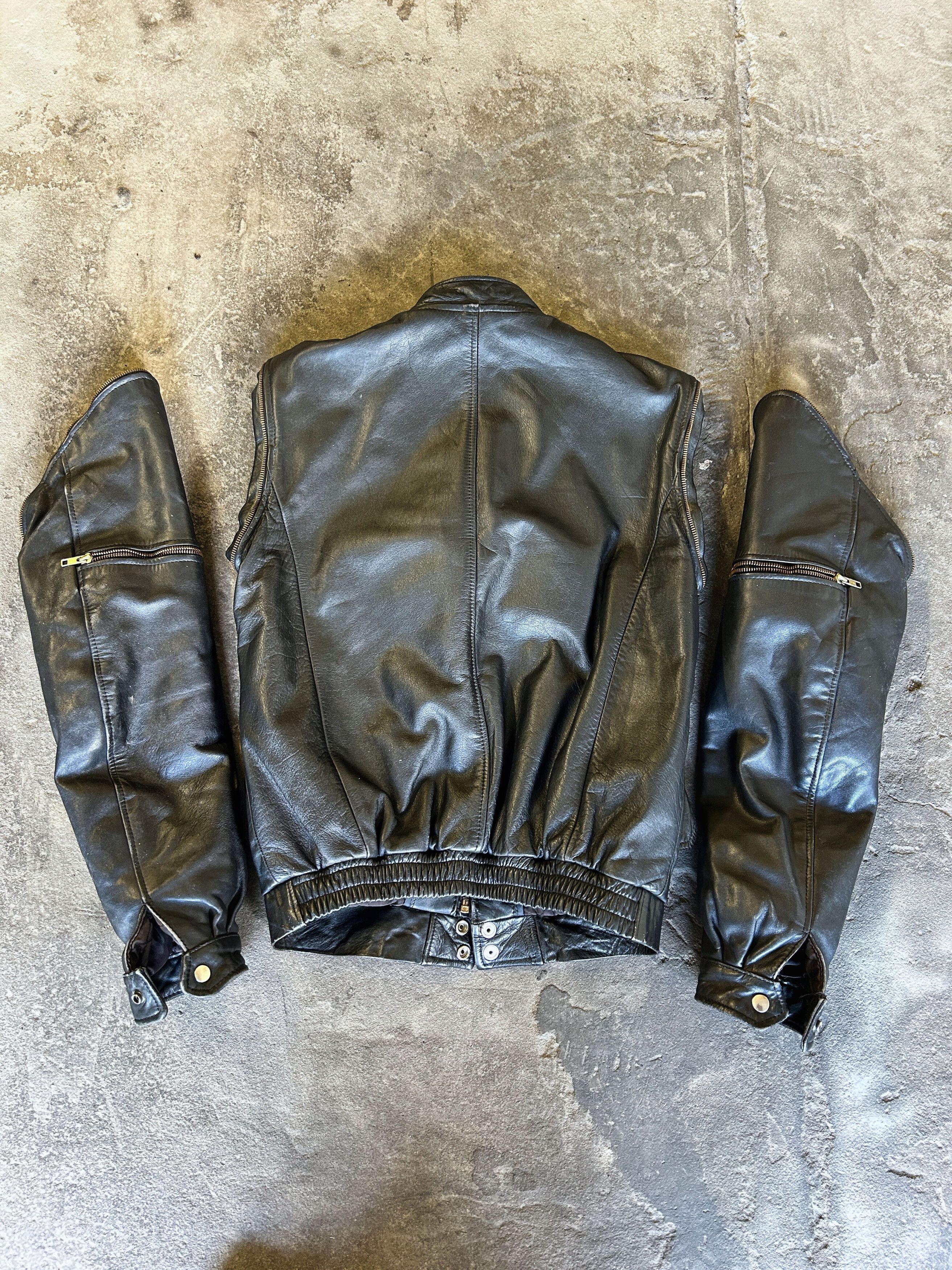 Japanese Brand Vintage Leather Cafe Racer Jacket Minimal Biker Style Size US M / EU 48-50 / 2 - 18 Thumbnail