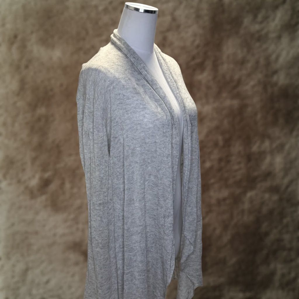 Eileen Fisher VINTAGE Eileen Fisher Cardigan Sweater Womens Large Gray Linen Blend Open Front Draped Size L / US 10 / IT 46 - 1 Thumbnail