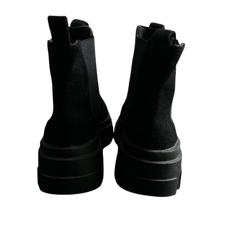 Designer Black Suede Chelsea Platform Boots Size US 6 / IT 36 - 5 Thumbnail