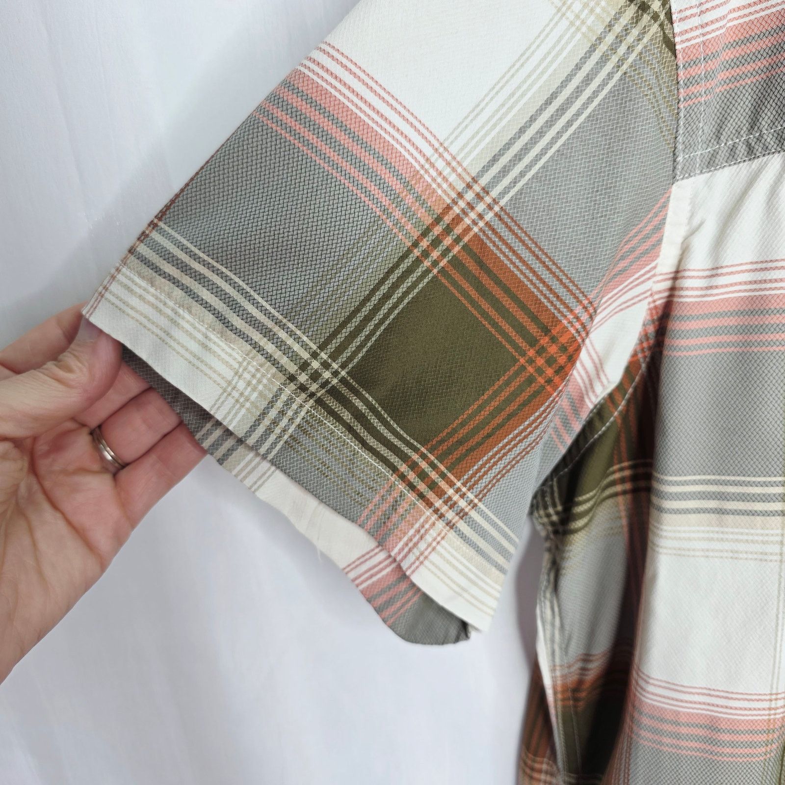 Eddie Bauer Eddie Bauer Brown White Plaid Button Up Short Sleeve Shirt Size US XL / EU 56 / 4 - 7 Thumbnail