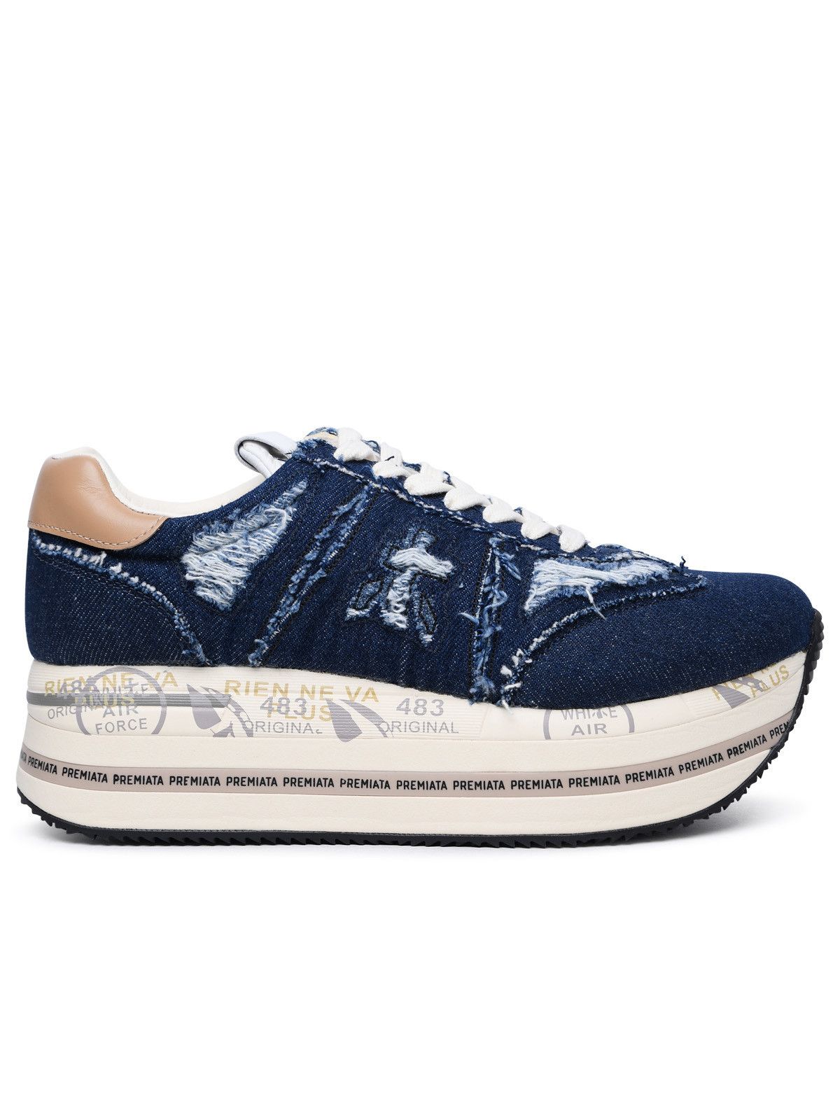 image of Premiata 'beth' Blue Denim Sneakers, Women's (Size 10)