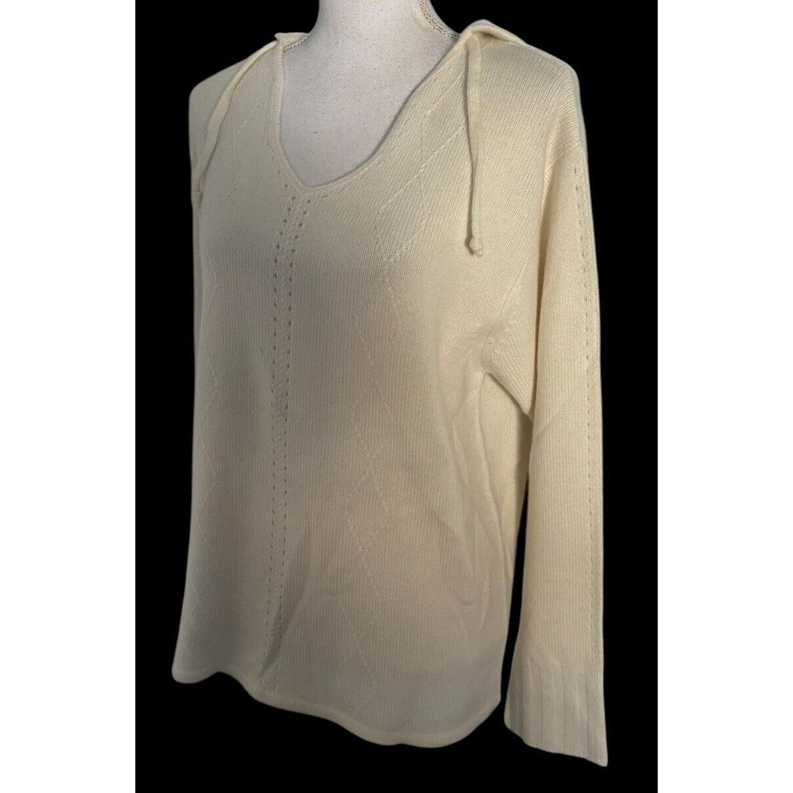 Other Garnet Hill 2 Ply Cashmere Ivory Hoodie Tunic Women’s Sz M Size M / US 6-8 / IT 42-44 - 4 Thumbnail