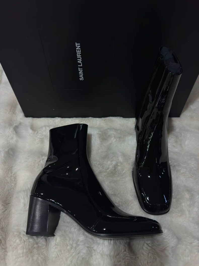 Saint Laurent Paris Saint Laurent Runway Patent Leather Boots - dmc Size US 7 / EU 40 - 1 Thumbnail