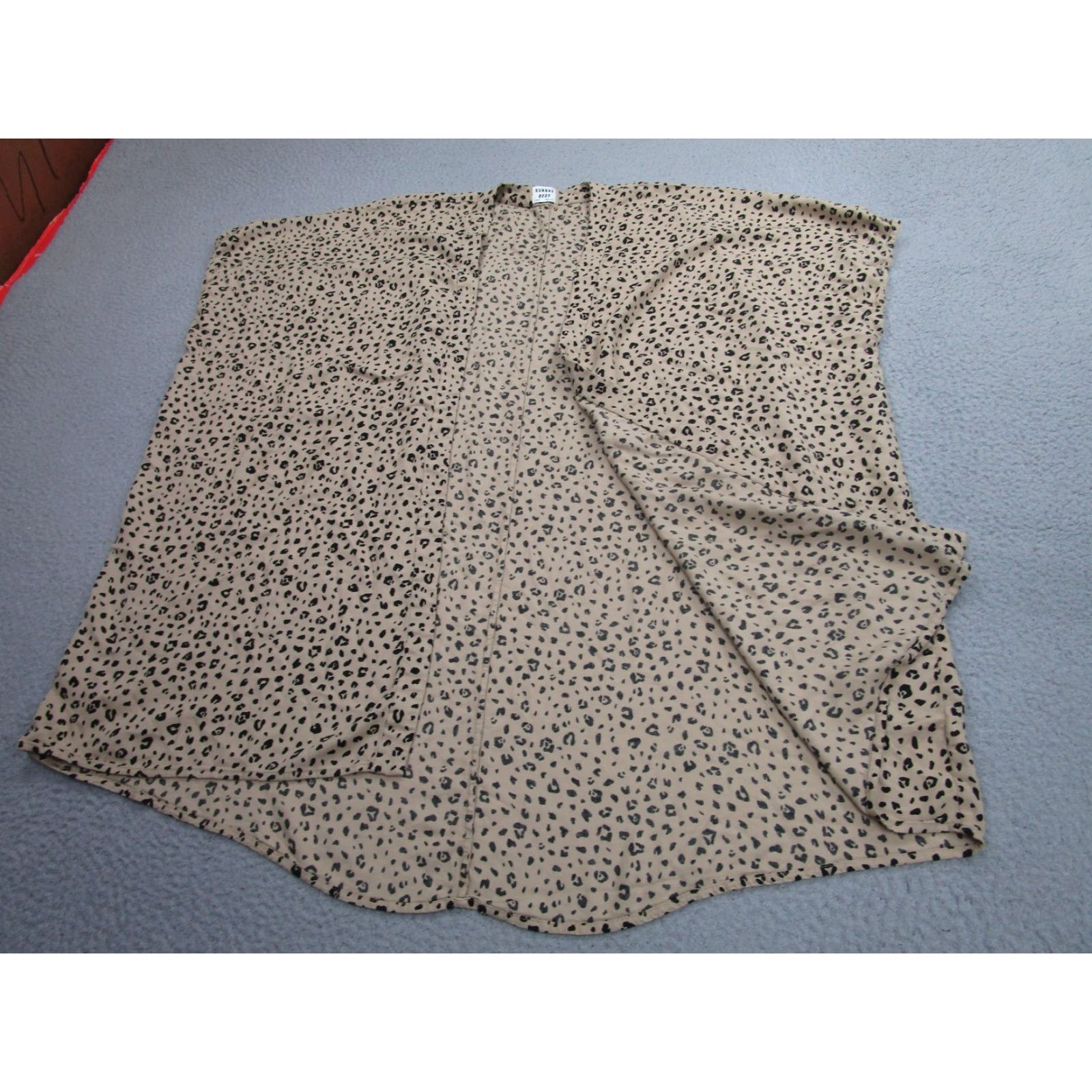 Vintage Sunday Best Kimono Cardigan Womens XXS XS Tan Leopard Print Open Front Wrap Size XXS / US 00 / IT 34 - 2 Thumbnail