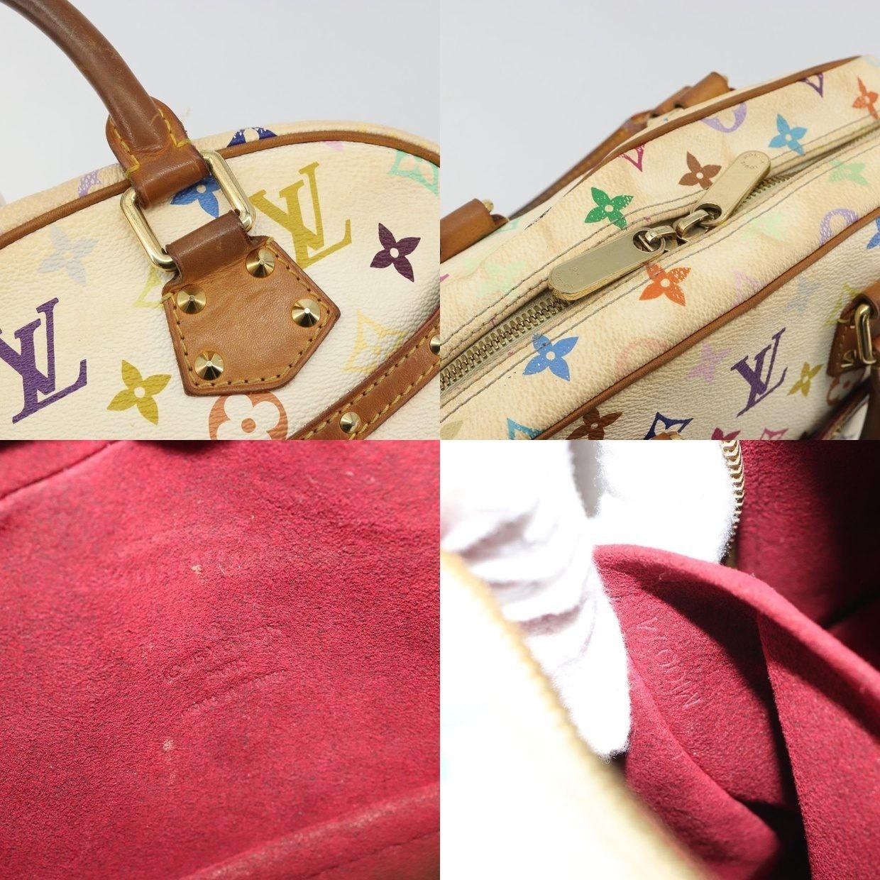 Louis Vuitton Louis Vuitton Monogram Multicolor Trouville Handbag White Size ONE SIZE - 12 Thumbnail