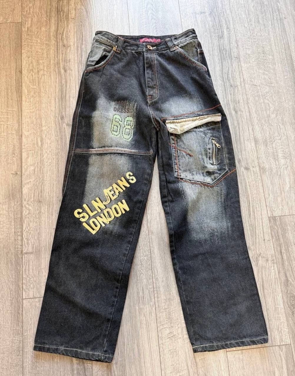 Vintage Baggy Cyber Wing Denim Sequin Jeans Vintage 31 Size Size US 31 - 11 Thumbnail