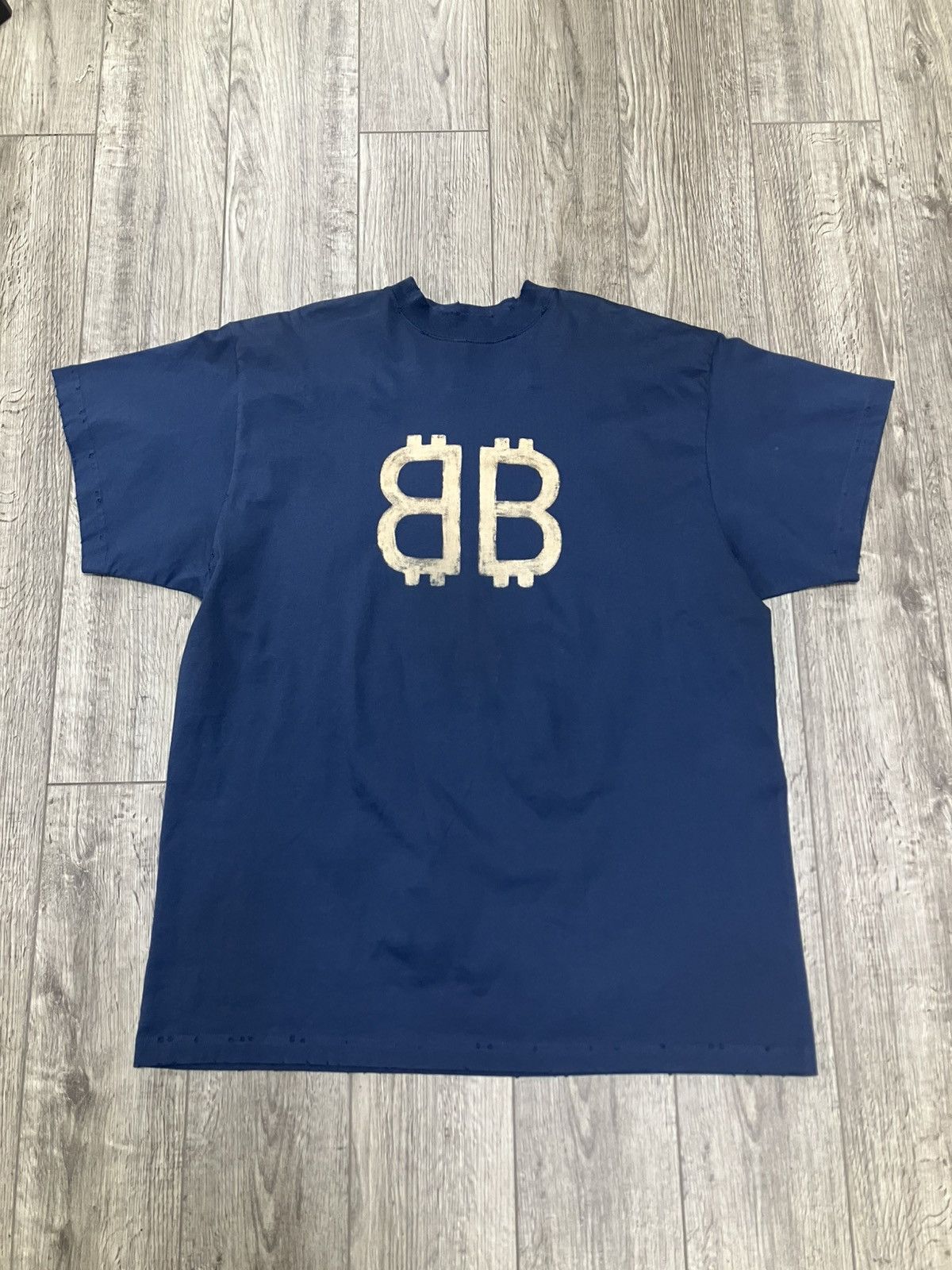 1-Balenciaga Crypto Logo Tee Short Sleeve T Shirts