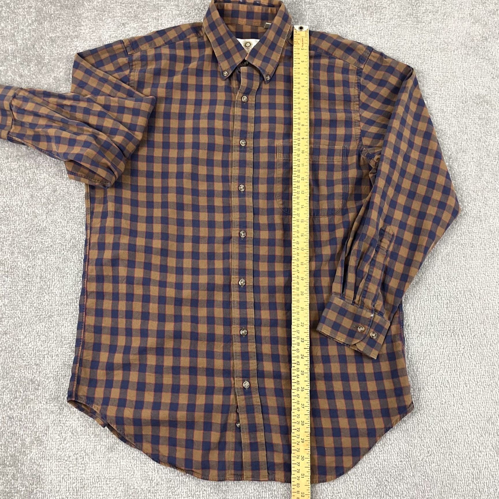 Vintage Viyella Shirt Mens Medium Blue Brown Plaid Wool Blend Button-Down Long Sleeve Size US M / EU 48-50 / 2 - 5 Thumbnail