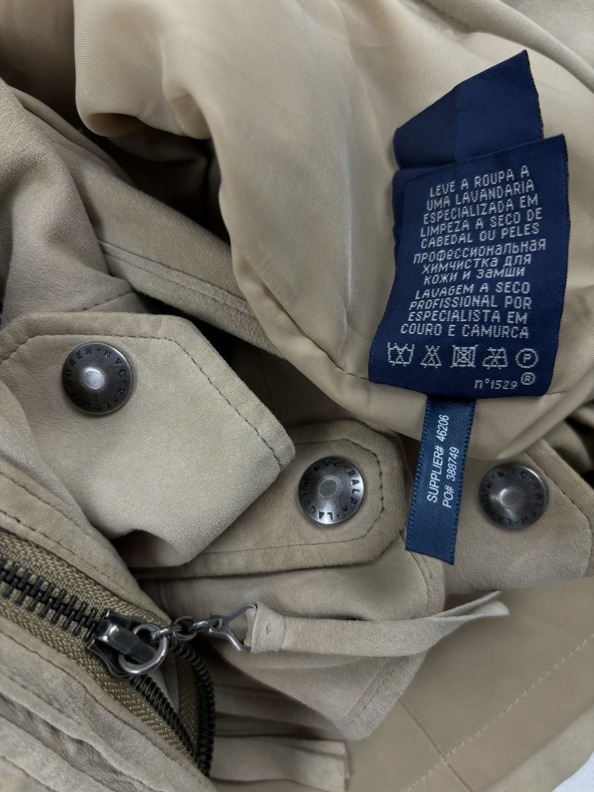 RRL Ralph Lauren × Ralph Lauren × Ralph Lauren Purple Label VTG 90's RALPH LAUREN Suede-Leather Multi-Pocket Zip Gilet Cargo Vest Jacket 2 Size XS / US 0-2 / IT 36-38 - 15 Thumbnail