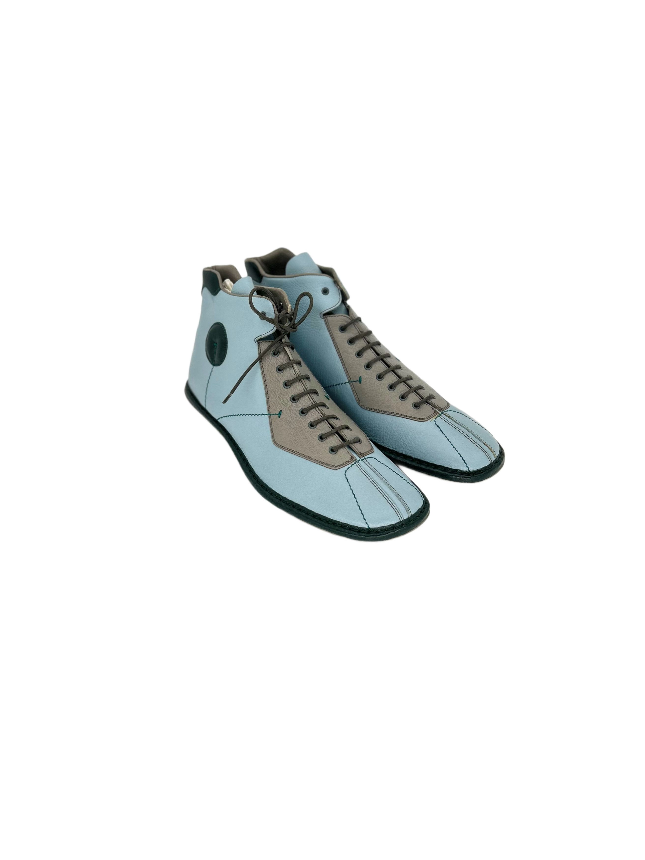 Prada Prada Libea Rossa Blue Hybrid High Top Lace Up Sneaker Shoes Size US 11 / EU 44 - 1 Thumbnail