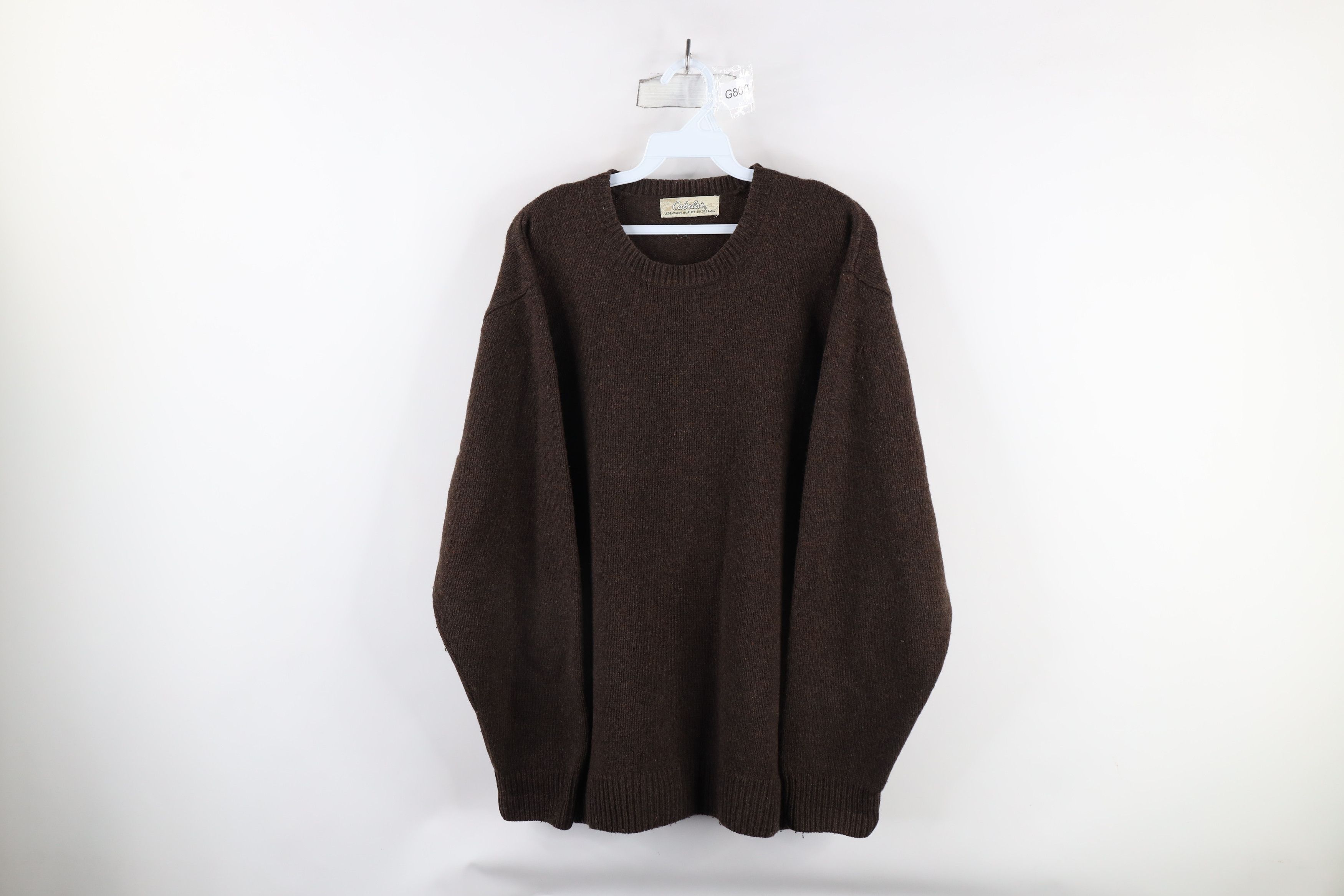 Cabelas × Vintage Vintage Cabelas Blank Wool Blend Knit Sweater Heather Brown Size US XL / EU 56 / 4 - 1 Thumbnail