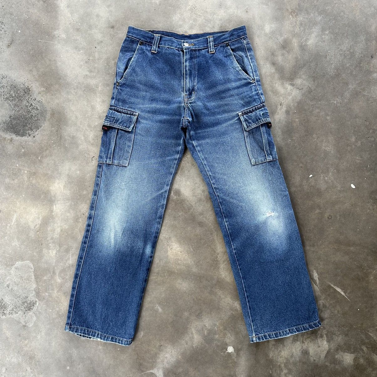 Japanese Brand Vintage Japanese Cargo Denim Raw Distressed Jean Size 31 Size US 31 - 1 Thumbnail
