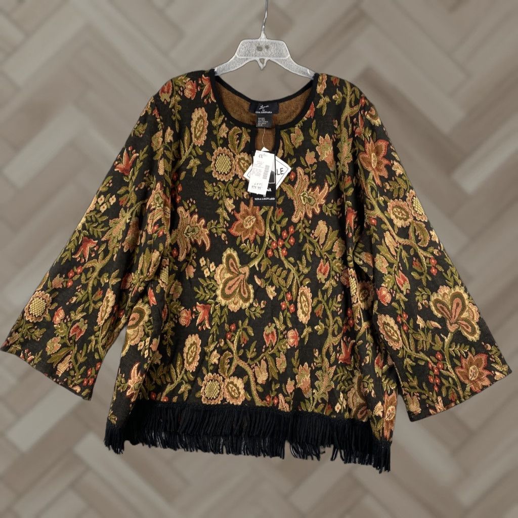 Eddie Bauer Nina Leonard Women Sweater 4XL Multicolor Flowery Long Sleeve Pullover Lightweight Knit Womens Size XXL / US 16-18 / IT 52-54 - 1 Thumbnail