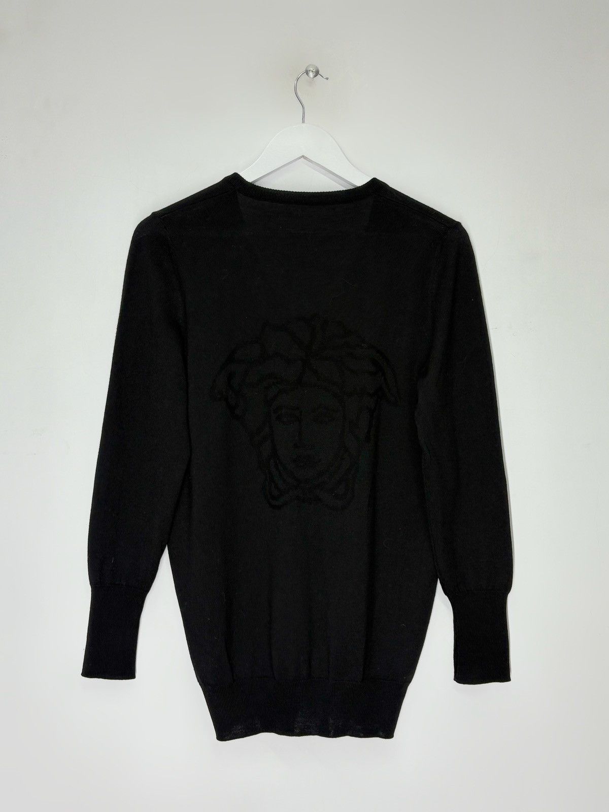 Versace Versace Collection Back Medusa Knitted Sweater Black V-Neck Size US S / EU 44-46 / 1 - 2 Thumbnail
