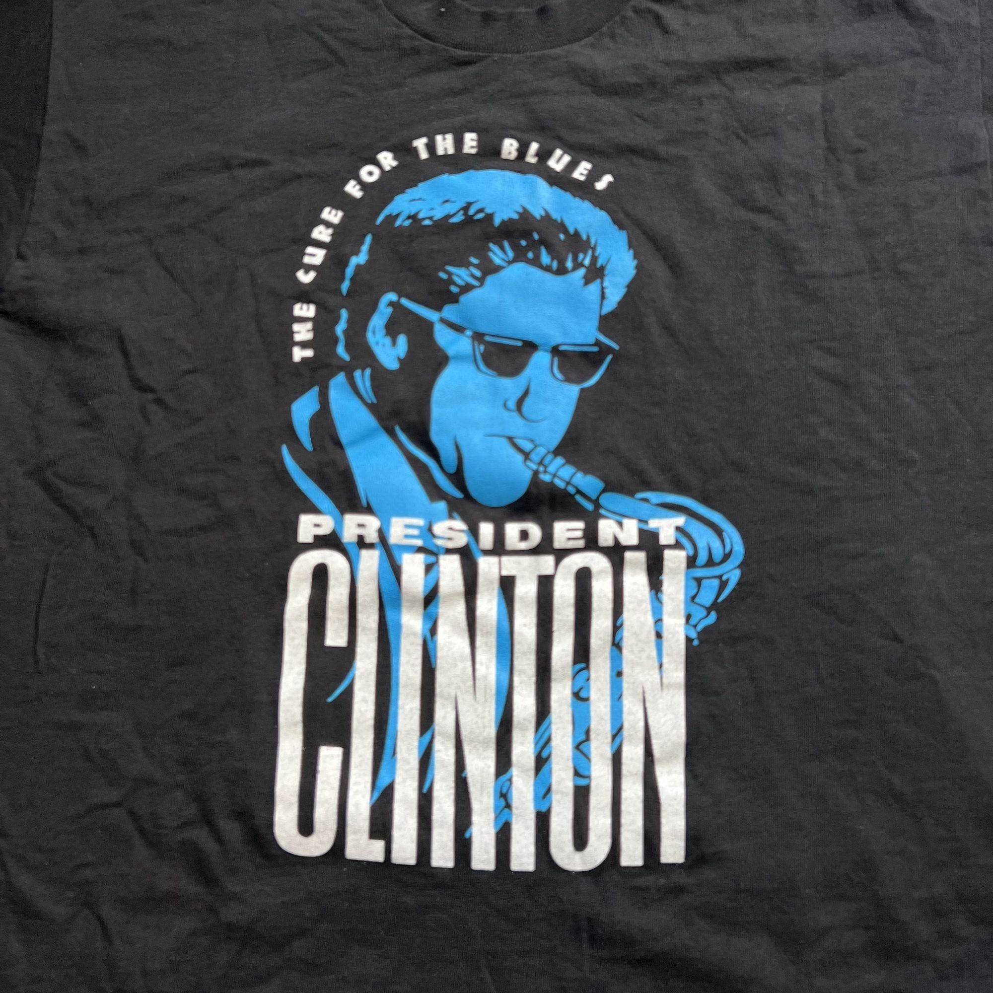 Fruit Of The Loom × Vintage Vintage Bill Clinton The Cure For The Blues Saxophone FOTL Size US XL / EU 56 / 4 - 2 Thumbnail