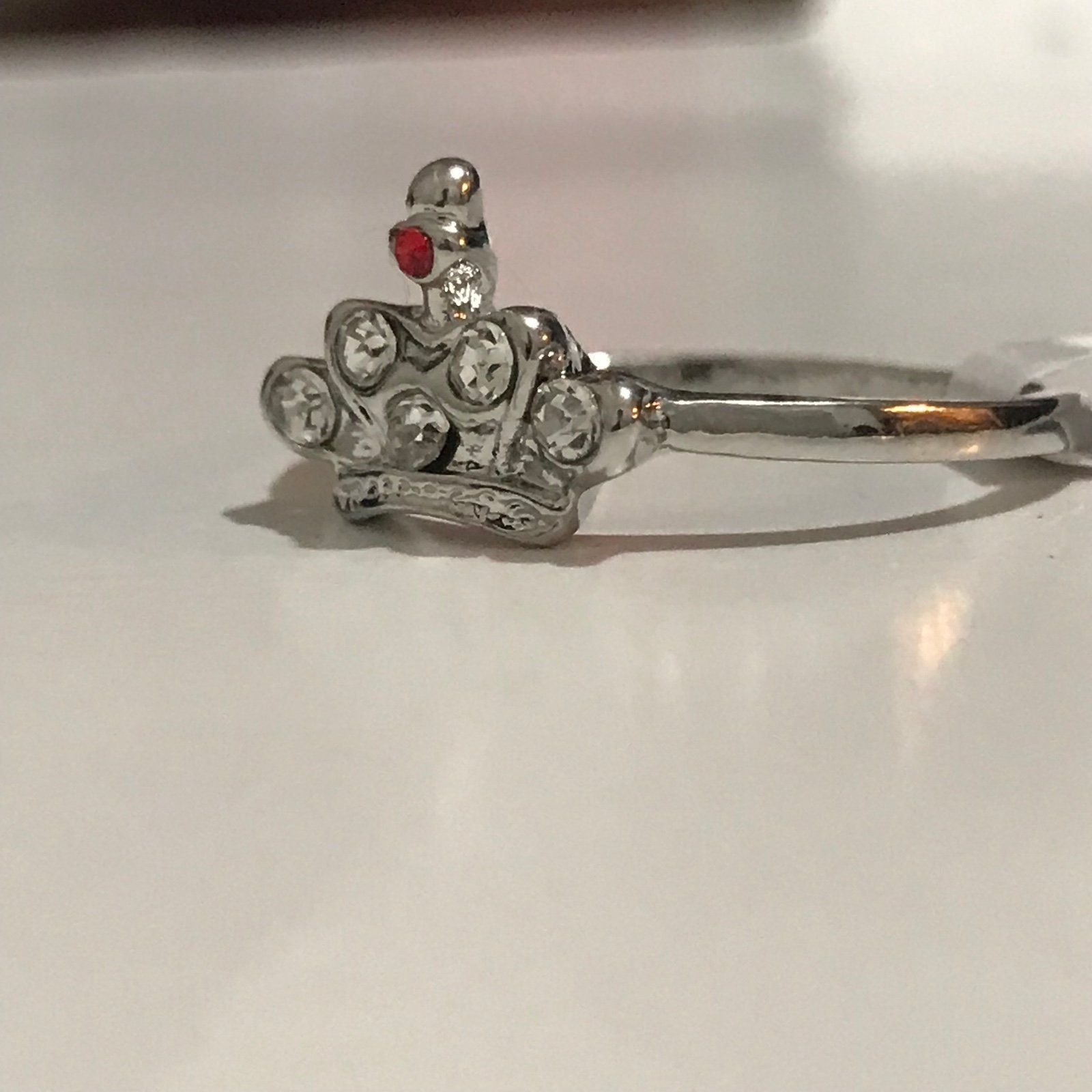 Other Adorable Red Rhinestones Ring With Silver Tone Size 8.5 Size ONE SIZE - 2 Thumbnail