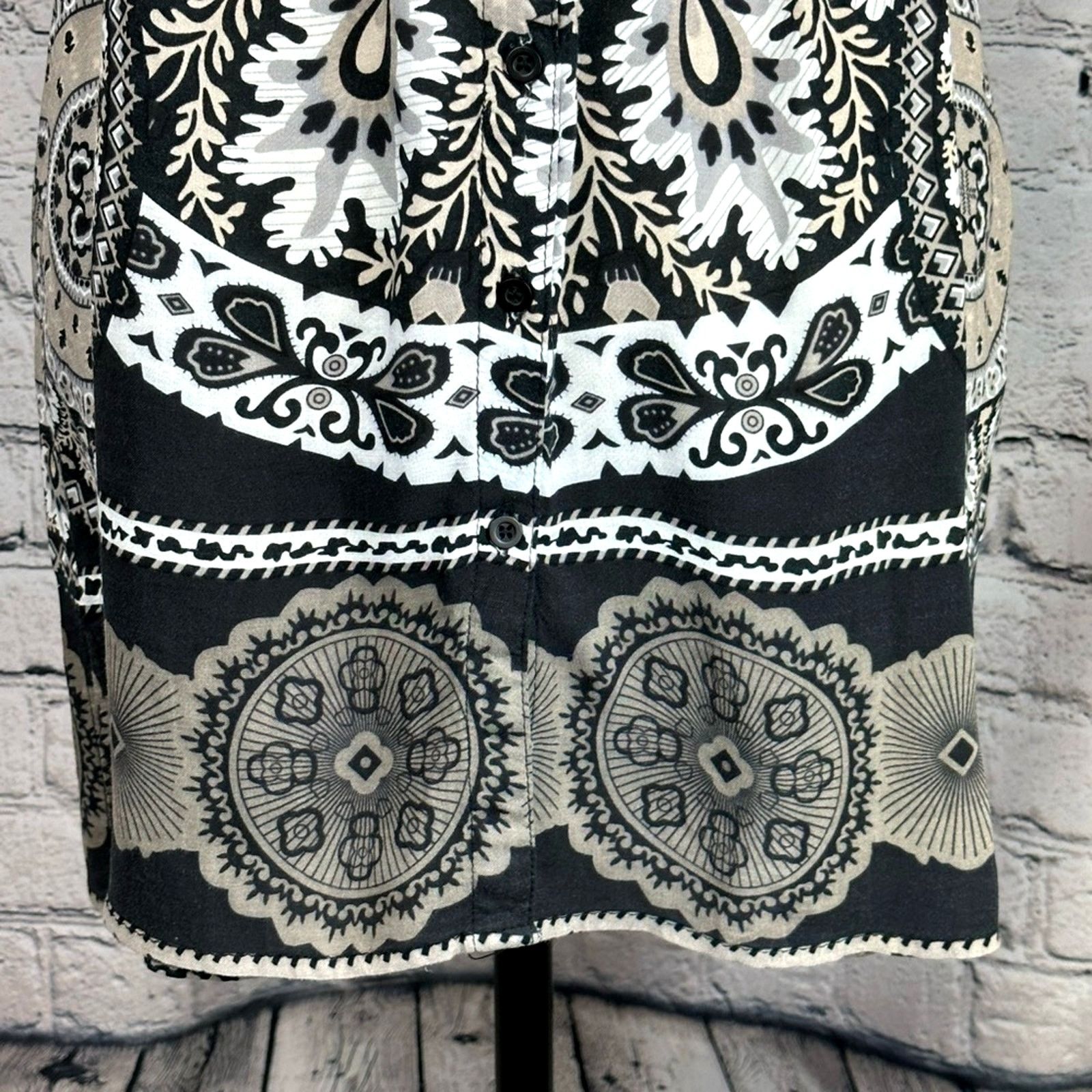 Other Paisley Shirt/Dress Chinese Collar Ties Under Bust Brown L Size L / US 10 / IT 46 - 14 Thumbnail