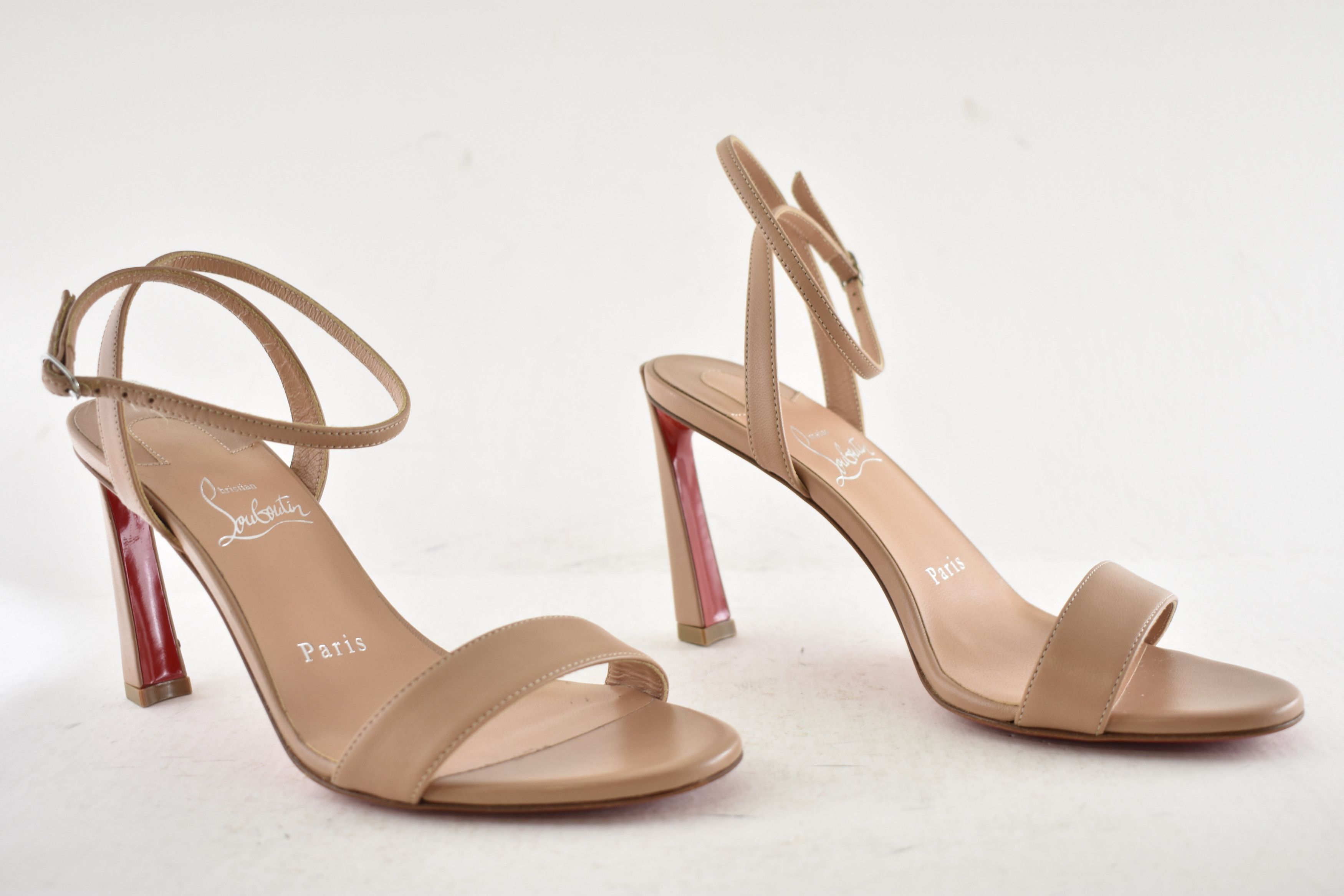 Christian Louboutin Condora Queen 85 Blush Nude Ankle Strap Sandal Heel 40.5 Size US 10.5 / IT 40.5 - 4 Thumbnail