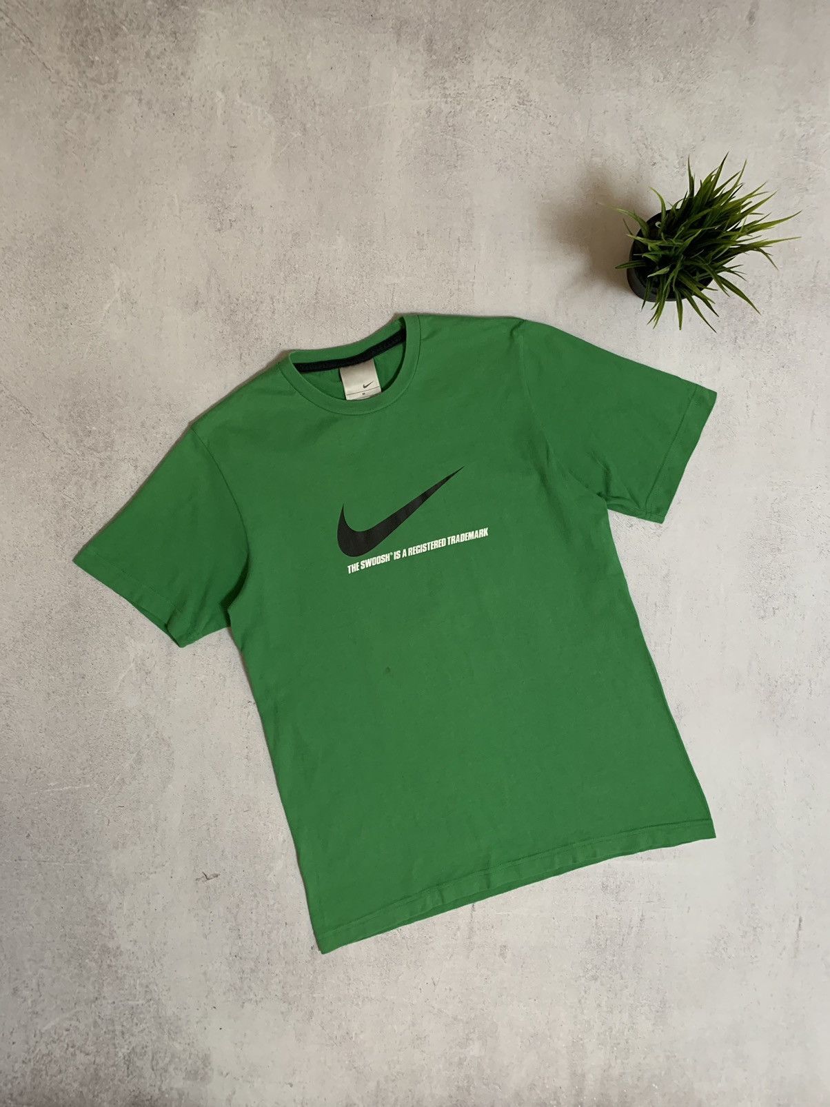 Pre-owned Nike X Vintage Nike T Shirt Tee Big Swoosh Baggy Y2k 90's In Green