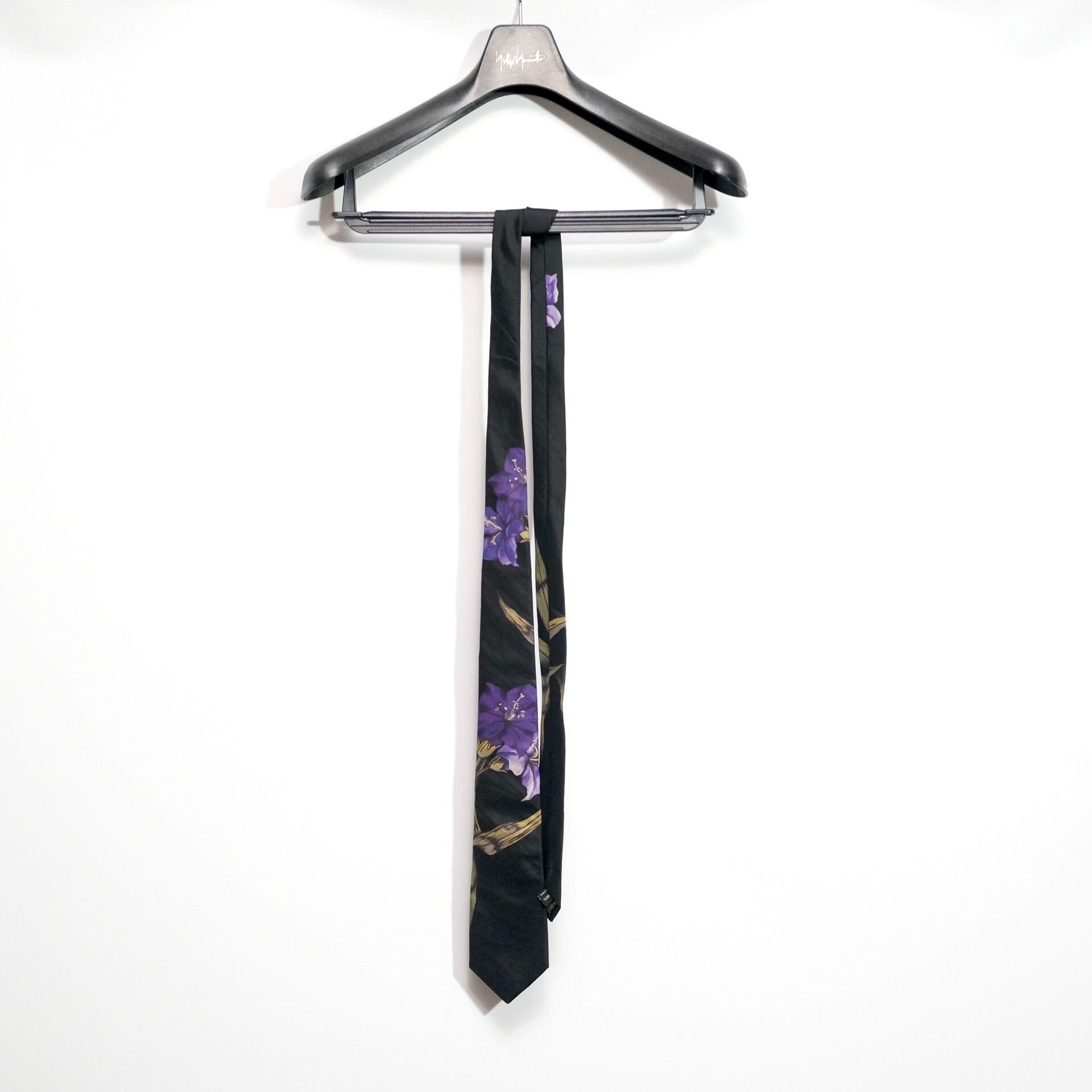 Yohji Yamamoto Yohji Yamamoto Purple Floral Silk Tie Size ONE SIZE - 1 Thumbnail