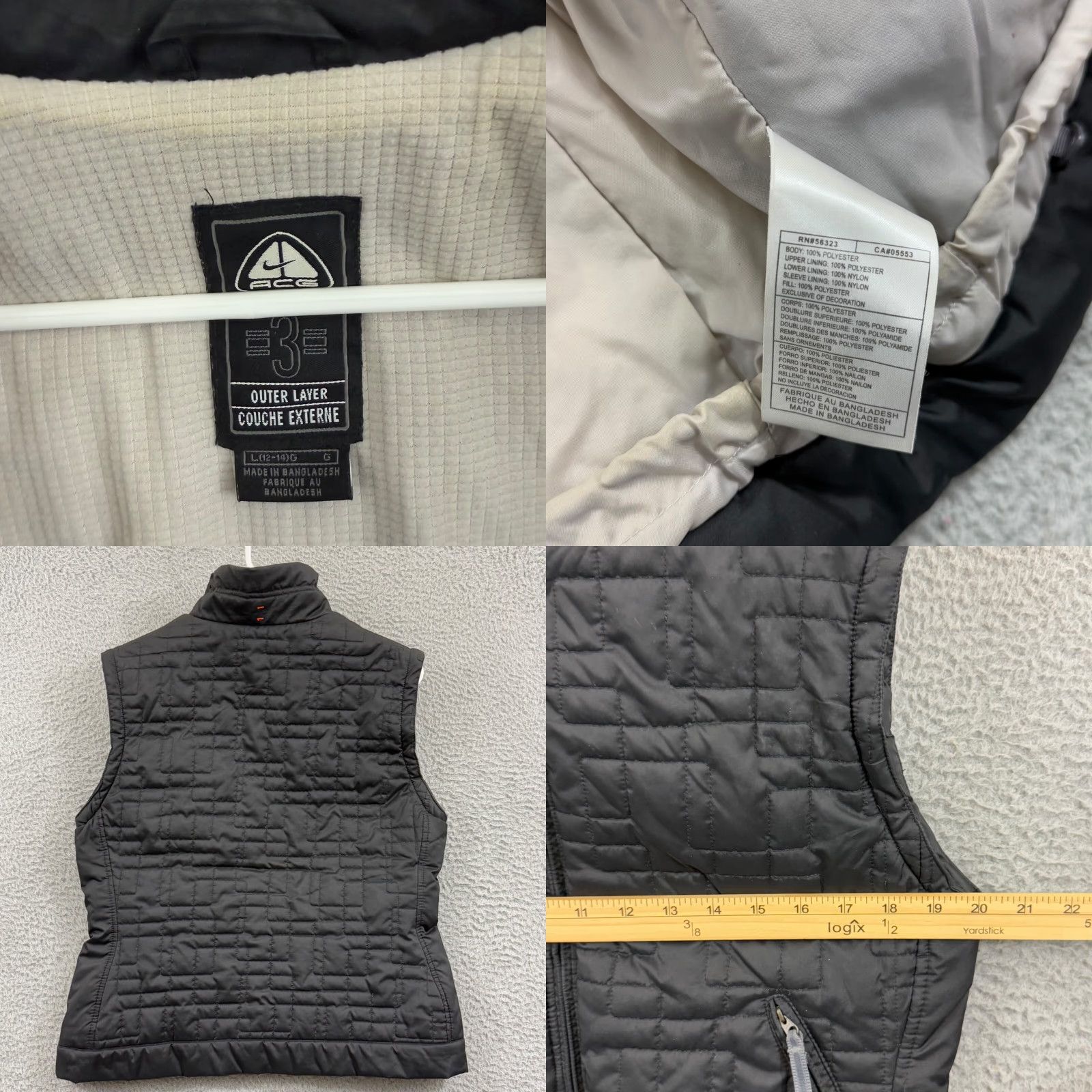 Nike Nike ACG Vest Womens Large 12-14 Black 3 Layer Quilted Puffer Zip Windbreaker Vest Size L / US 10 / IT 46 - 8 Thumbnail