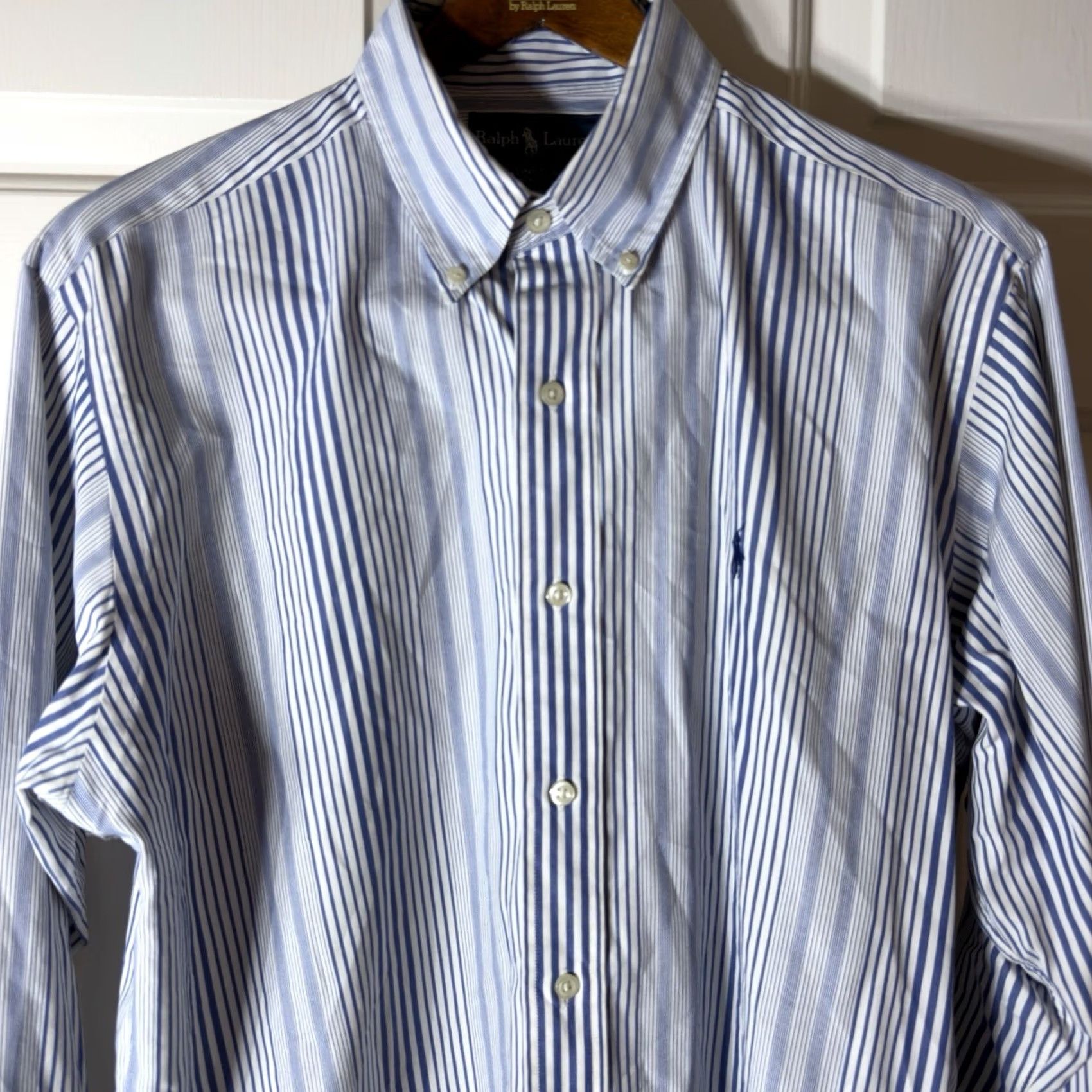 Polo Ralph Lauren VINTAGE Polo Ralph Lauren Dress Shirt Mens M Blue White Bengal Stripe Button Down Ellington Size US M / EU 48-50 / 2 - 3 Thumbnail