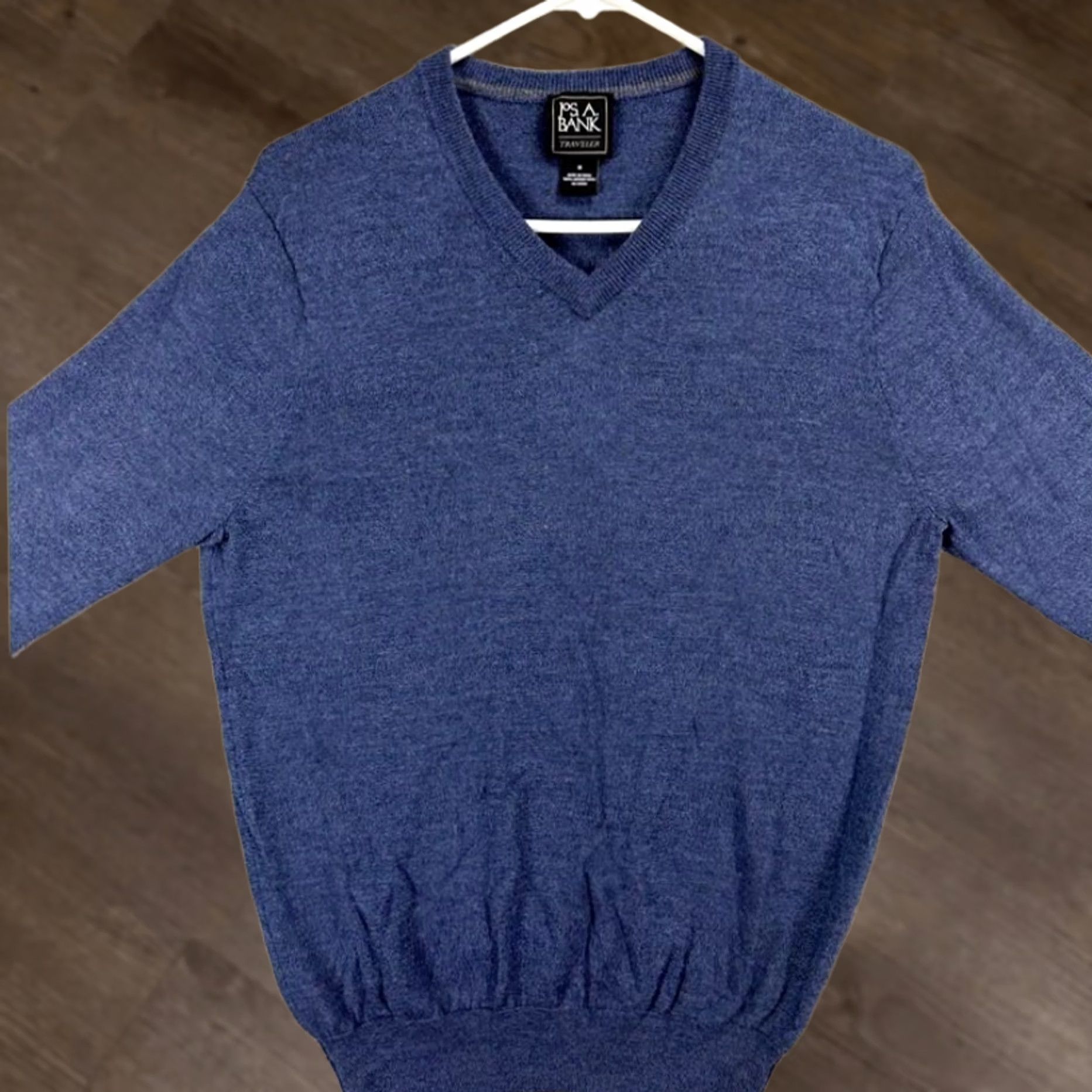 Jos. A. Bank Jos. A. Bank Traveler Merino Wool V-Neck Pullover Sweater Adult Medium Blue Mens Size US M / EU 48-50 / 2 - 1 Thumbnail