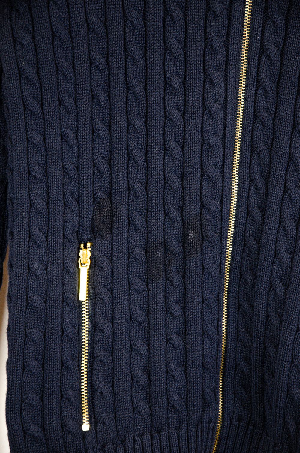 Lauren Ralph Lauren Lauren Ralph Lauren Cable Zip Sweater – Navy – Size M Size M / US 6-8 / IT 42-44 - 4 Thumbnail