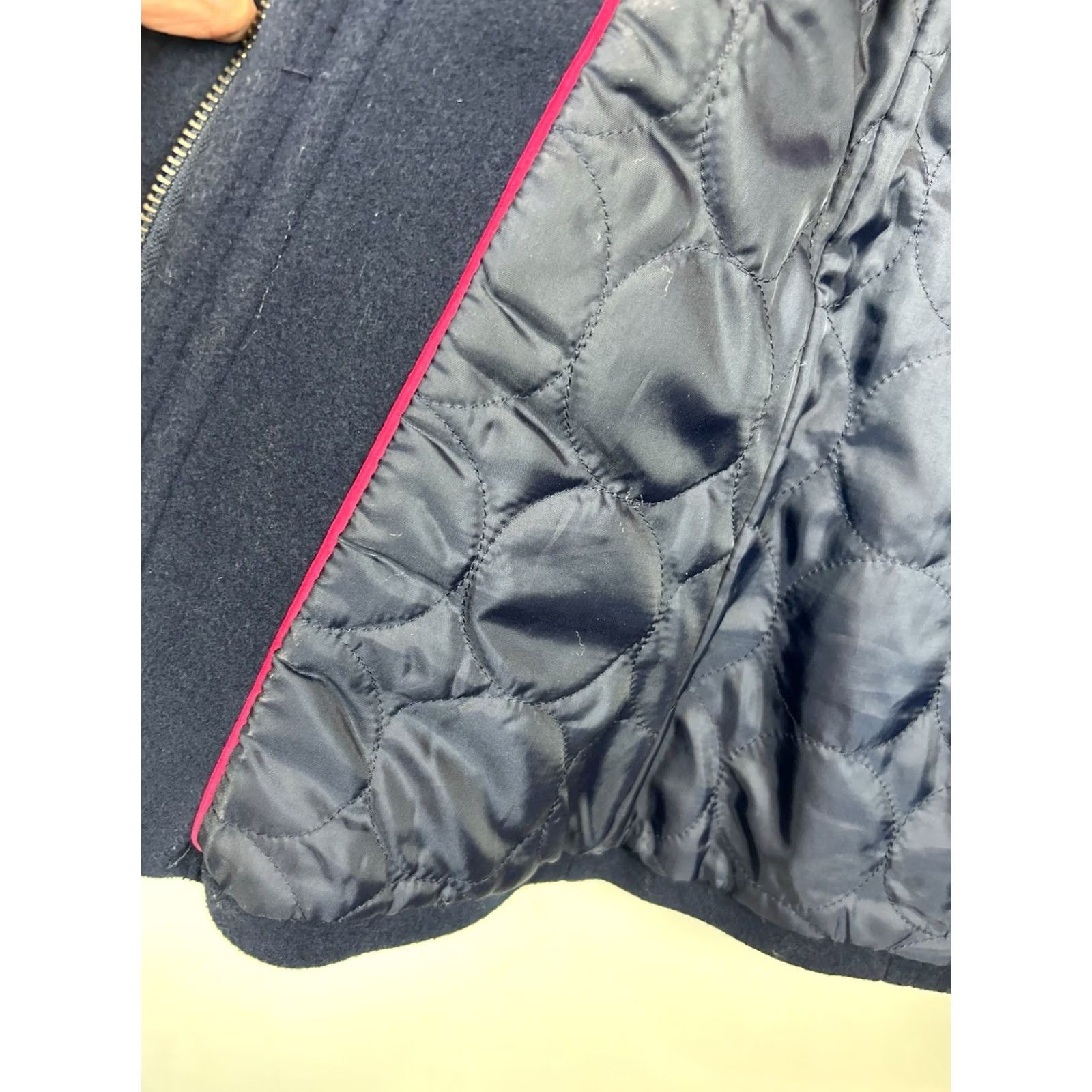 Vintage Aéropostale Peacoat Jacket Womens XS Wool Blend Navy Blue Warm Coat Regular Long Sleeve Button Closure Solid Tweed Wool Lining Size XS / US 0-2 / IT 36-38 - 7 Thumbnail