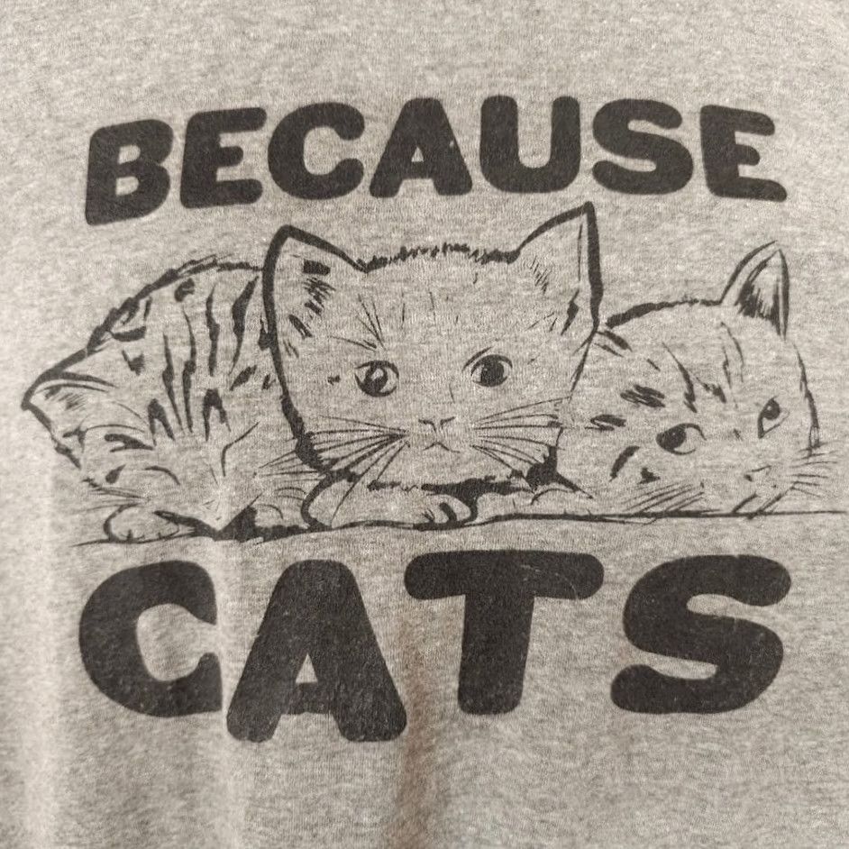 Vintage Because Cats T Shirt Mens Size Large Gray Kittens Animal Tee Size US L / EU 52-54 / 3 - 3 Thumbnail