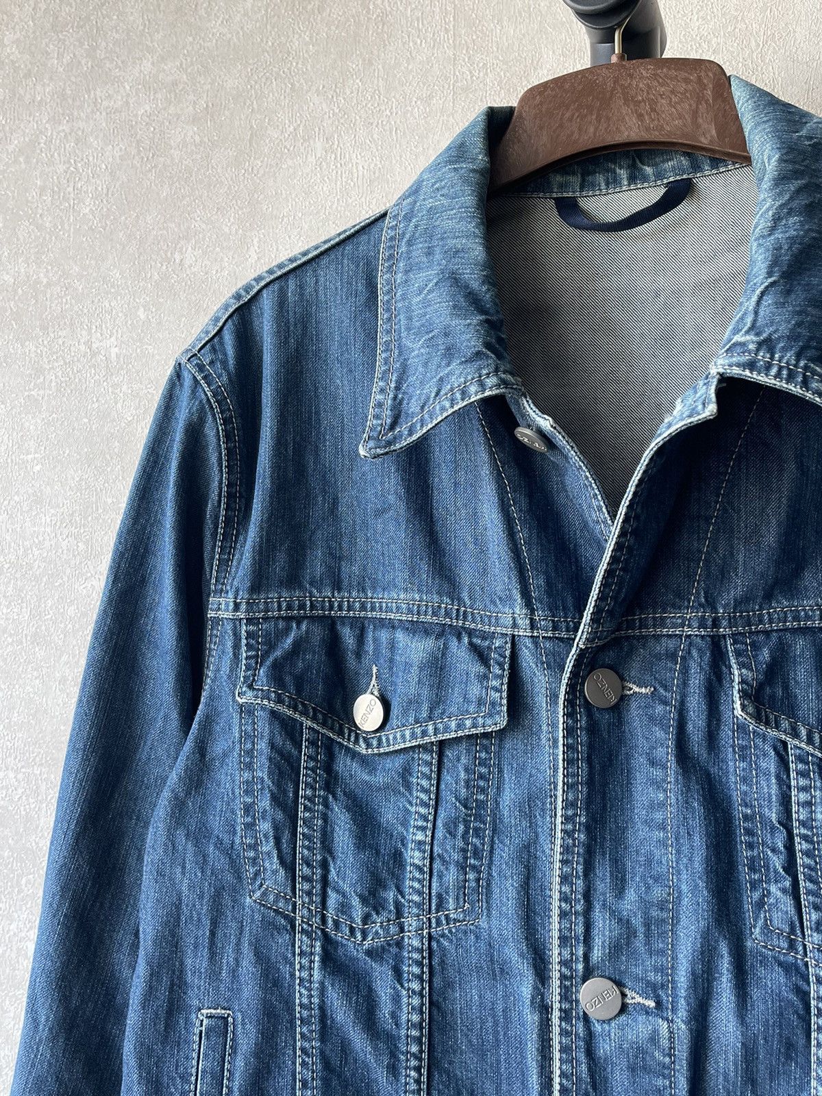 Kenzo 90s Vintage Kenzo Homme Distressed Denim Jacket Size US M / EU 48-50 / 2 - 2 Thumbnail