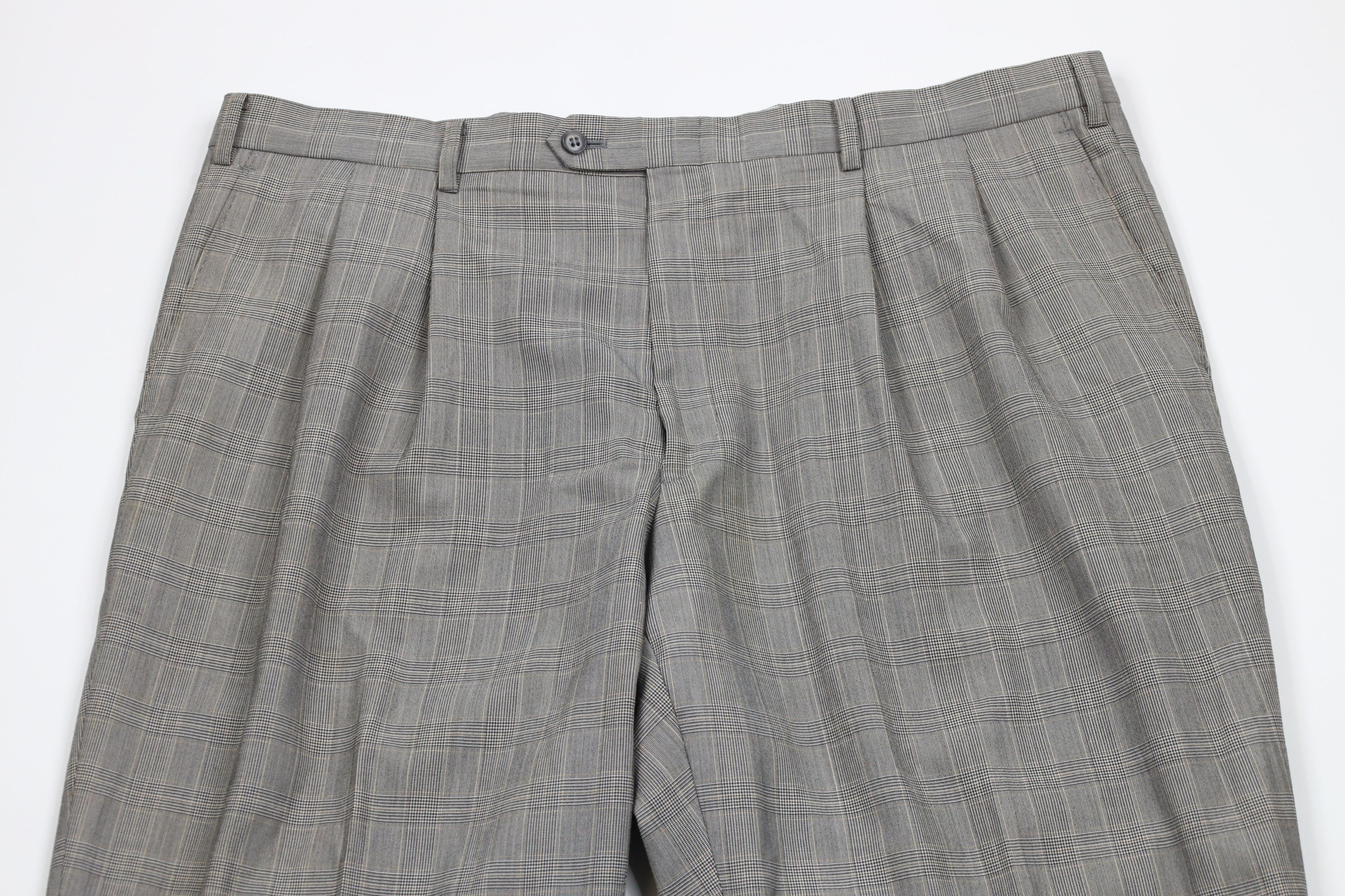 Ralph Lauren Vintage 90s Ralph Lauren Houndstooth Cuffed Wide Leg Pants Size US 42 / EU 58 - 2 Thumbnail