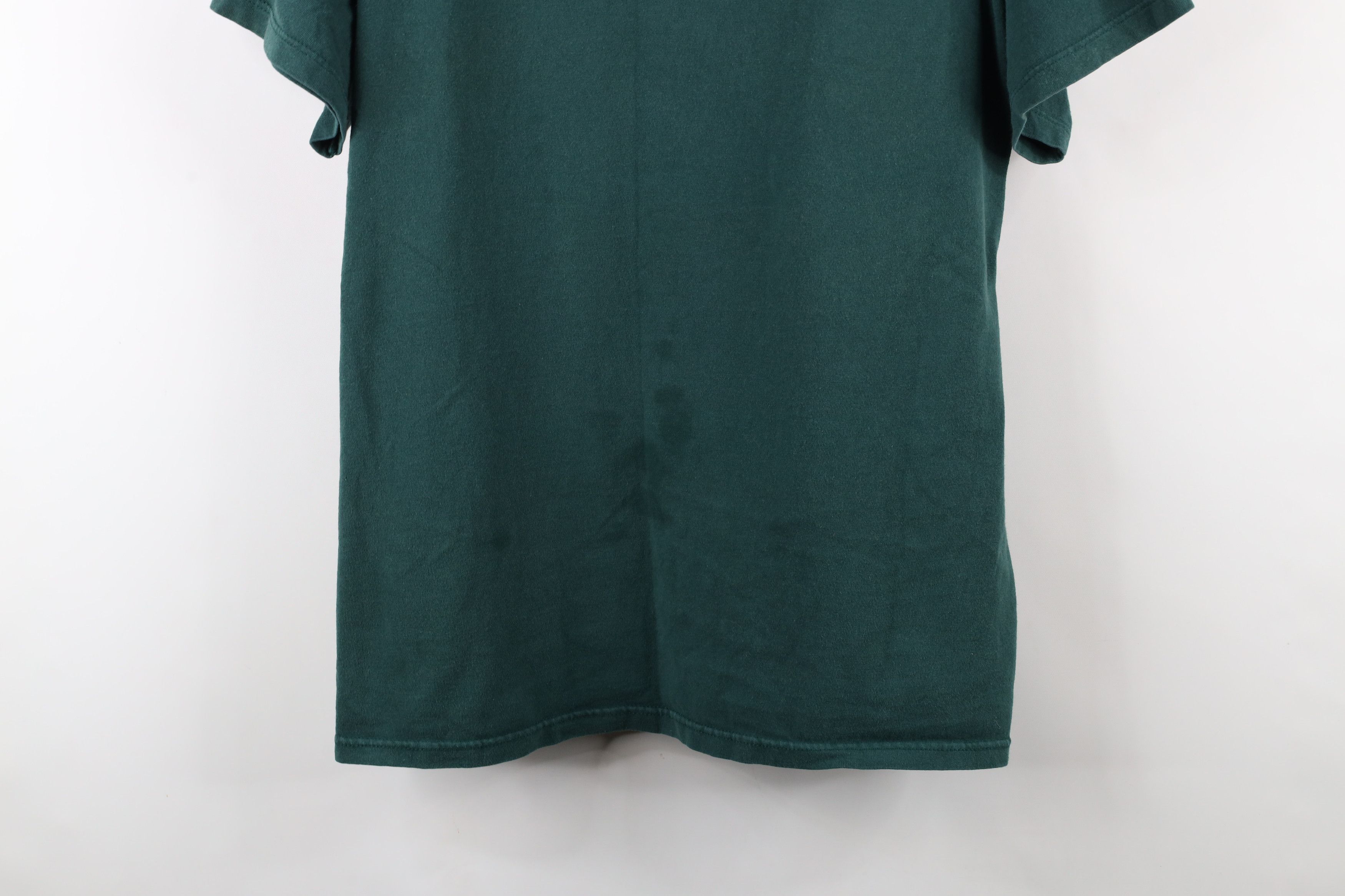 Nike × Vintage Vintage 90s Nike Travis Scott Mini Swoosh T-Shirt Green USA Size US L / EU 52-54 / 3 - 3 Thumbnail