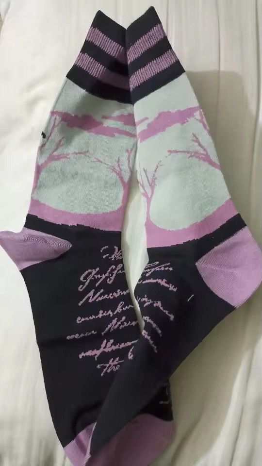 Converse × Happy Socks Retro Raven Letter Middle Tube Cotton Socks (1 pairs) Size ONE SIZE - 7 Thumbnail