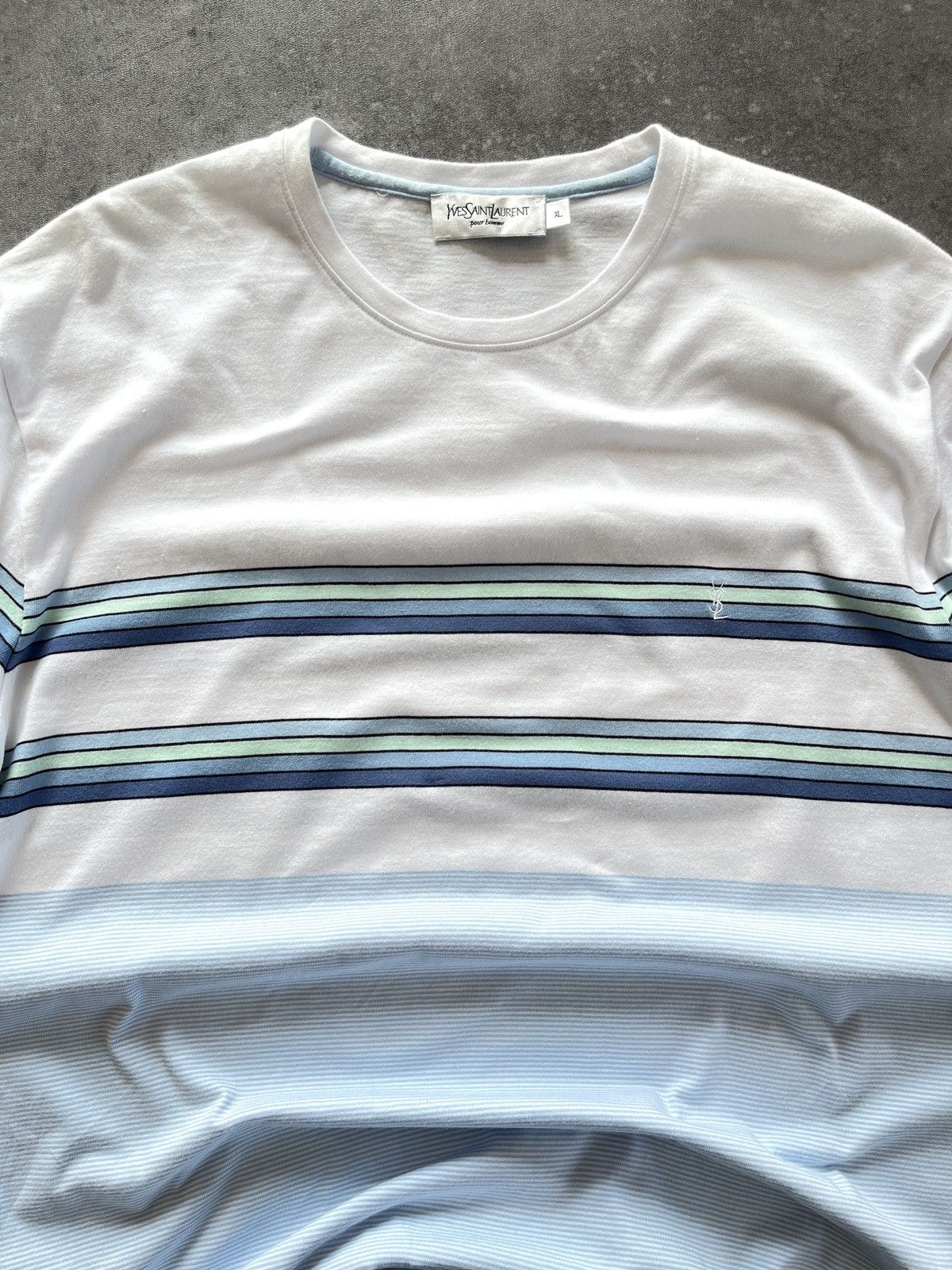 Yves Saint Laurent Vintage Yves Saint LAURENR Striped T-Shirt Archive 90s Size US L / EU 52-54 / 3 - 4 Thumbnail