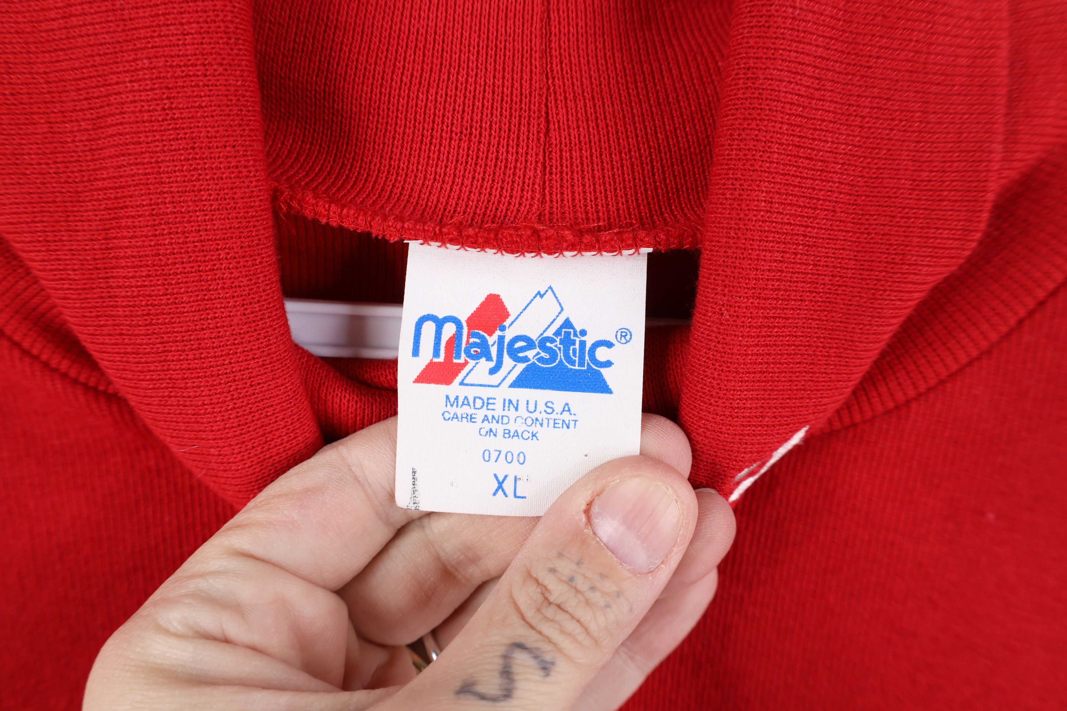 Majestic Vintage 90s Majestic Cleveland Baseball Turtleneck T-Shirt Size US XL / EU 56 / 4 - 5 Thumbnail