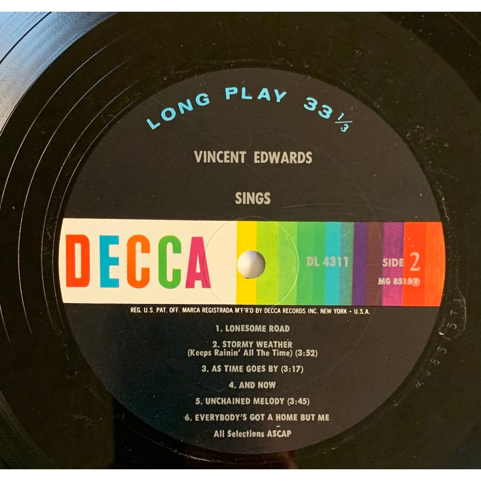 Vinyl Factory Vincent Edwards Sings Ben Casey 1962 DECCA DL 4311 Vinyl LP Size ONE SIZE - 4 Preview