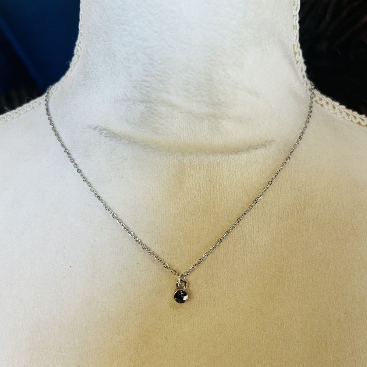 Handmade Handcrafted faceted slate blue glass pendant necklace Size ONE SIZE - 3 Thumbnail