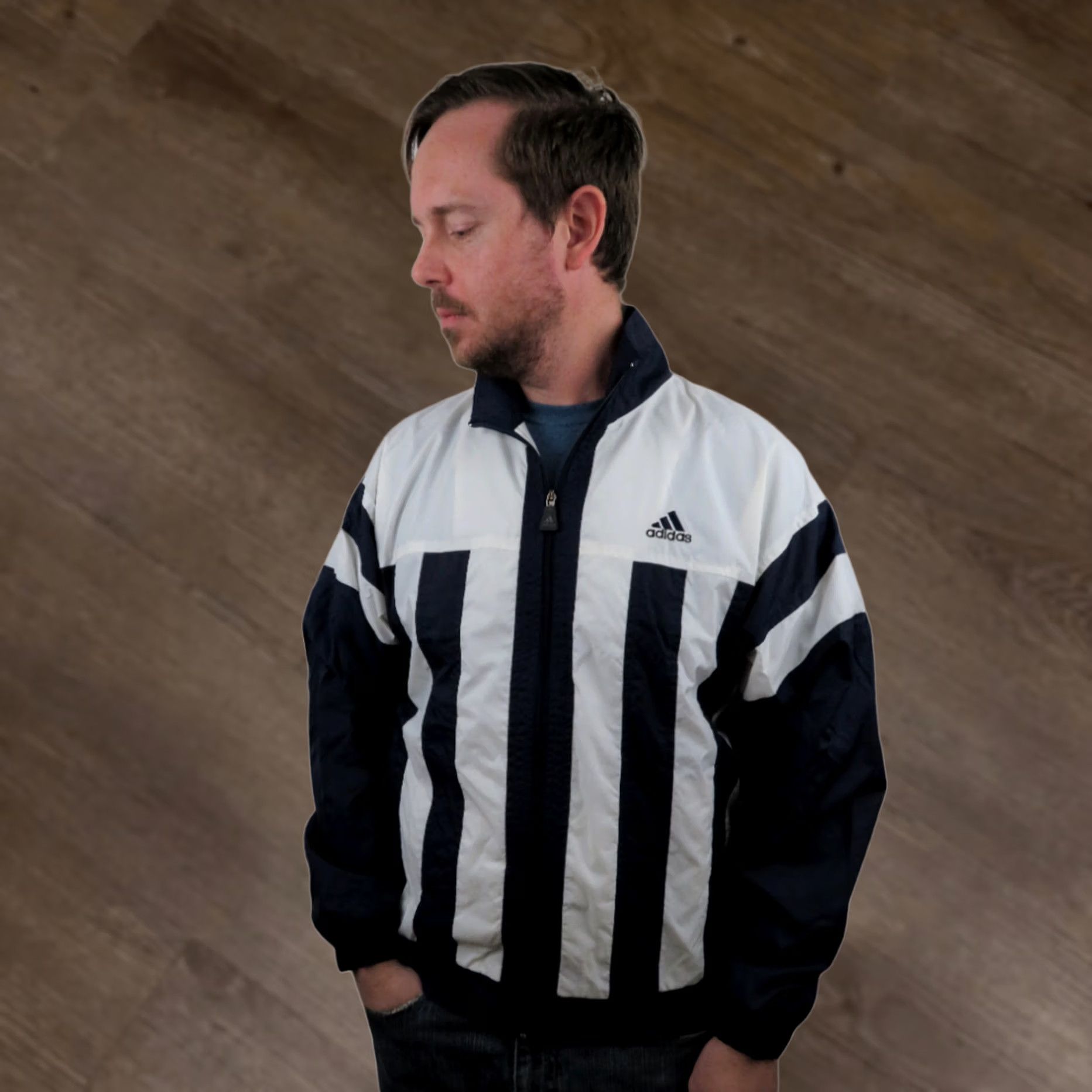 Adidas VINTAGE Adidas Track Jacket Mens Small Oversized 3 Stripe Windbreaker Hip Hop Y2K 90s Sport USA Mens Size US S / EU 44-46 / 1 - 1 Thumbnail
