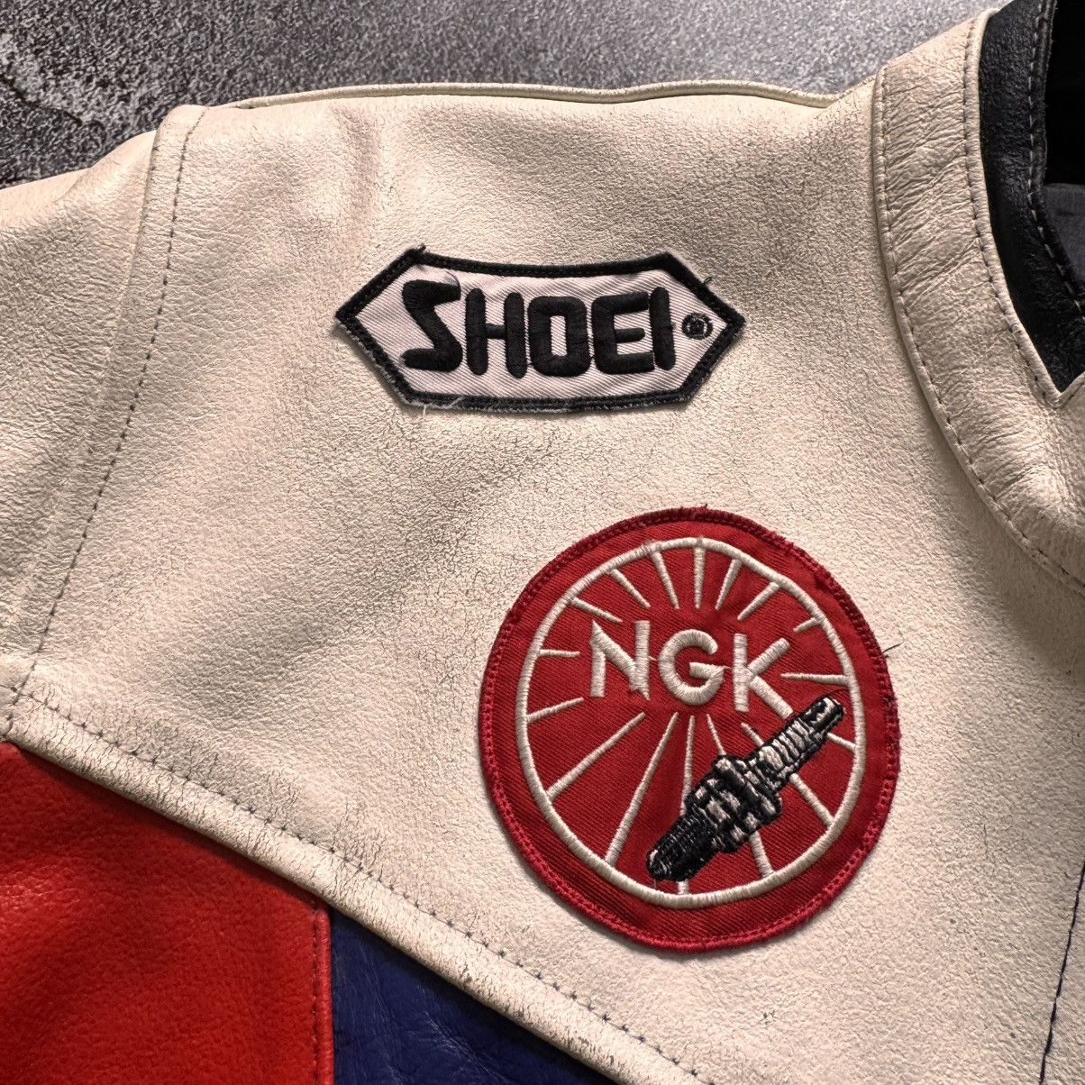 Genuine Leather 🔥 Vintage SUZUKI racing leather motorcycle jacket Size US L / EU 52-54 / 3 - 4 Thumbnail
