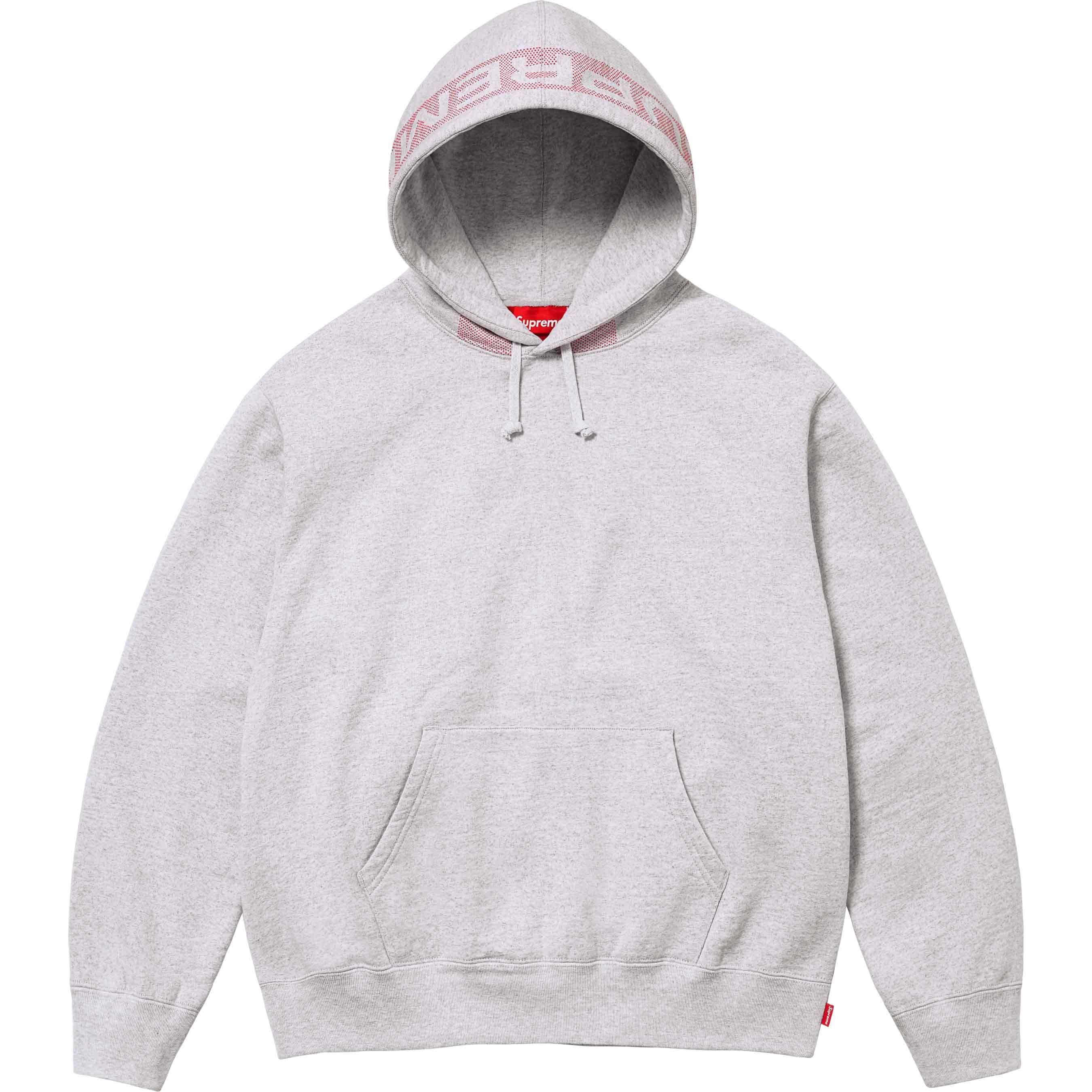 image of Supreme Jacquard Stripe Hooded Sweatshirt in Ash Grey, Men's (Size XL)