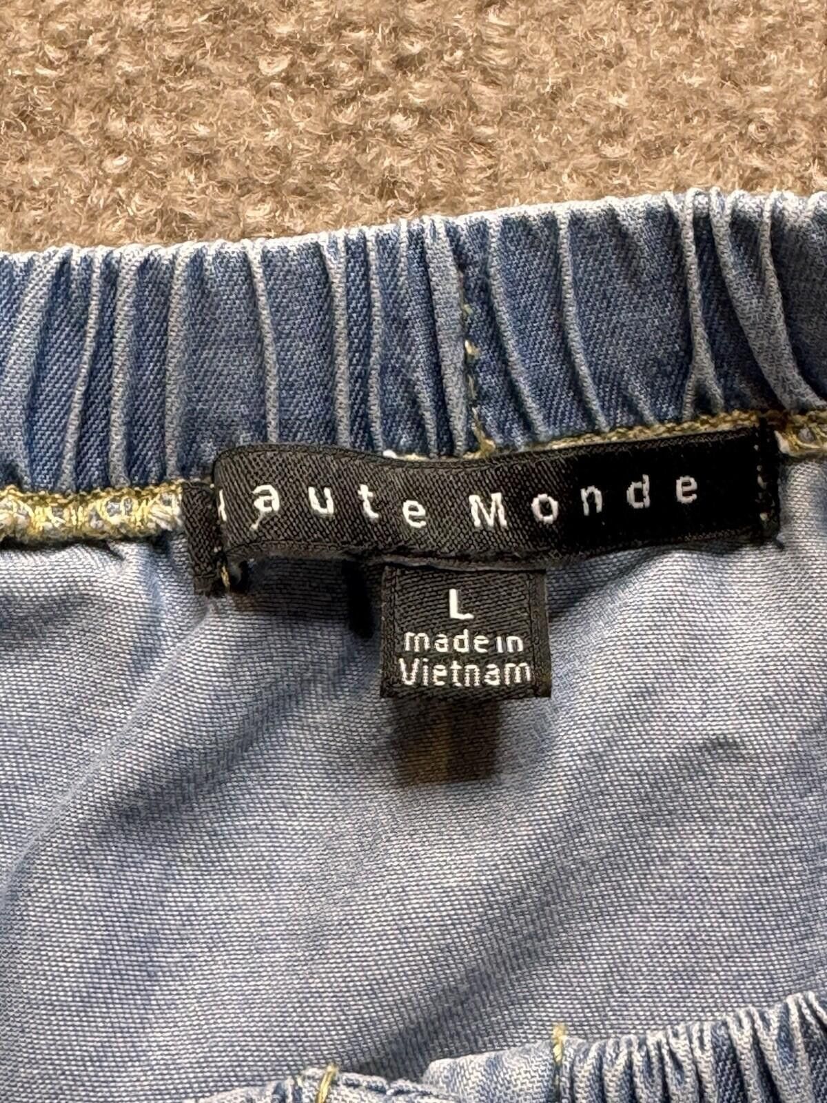 Other Haute Monde Blue Chambray Off-Shoulder Button Up [760] Size L / US 10 / IT 46 - 4 Thumbnail