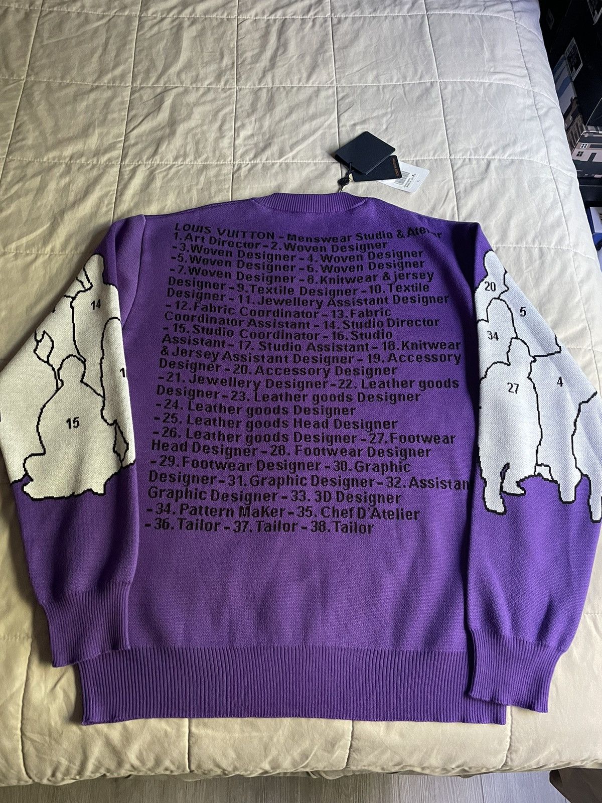 Louis Vuitton Louis Vuitton Purple Studio Jacquard Crewneck Size US XL / EU 56 / 4 - 3 Thumbnail