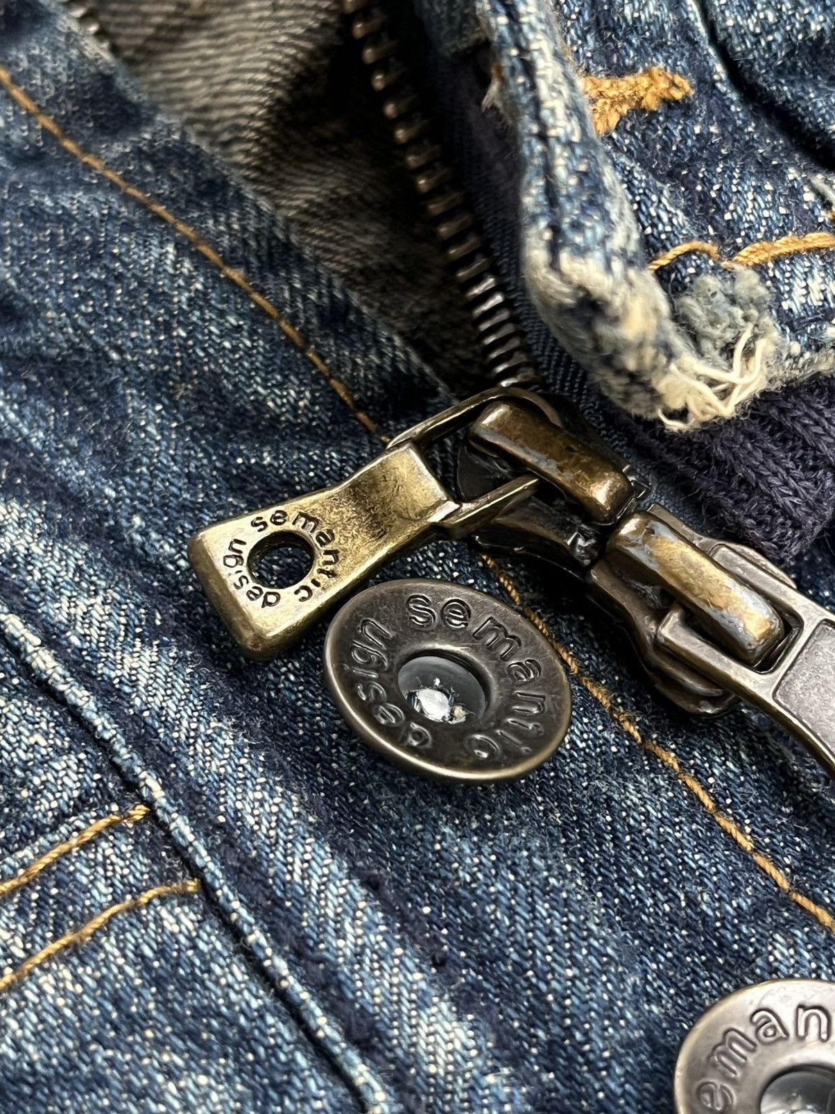 14th Addiction JAPANESE SEMANTIC DESIGN VEST DENIM DOUBLE LAYER ZIPP VKEI Size US L / EU 52-54 / 3 - 5 Thumbnail