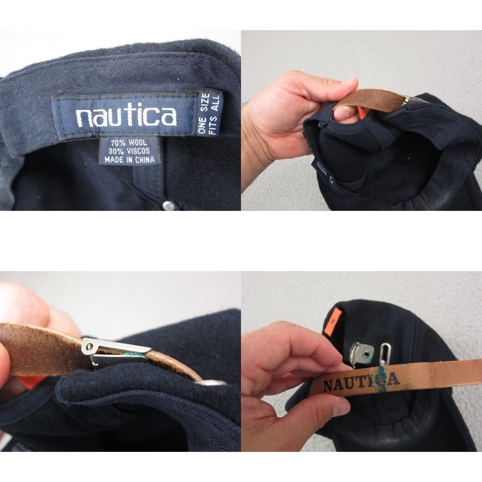 Nautica VINTAGE Nautica Hat Cap Mens One Size Blue Baseball Wool Snapback Adjustable 90s Size ONE SIZE - 8 Thumbnail