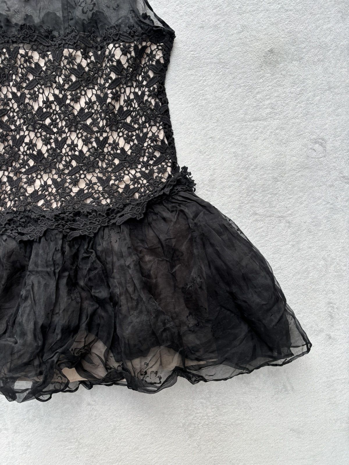RED Valentino Floral Gothic Sheer Mesh Lace Ballerina Style Dress Size S / US 4 / IT 40 - 9 Thumbnail