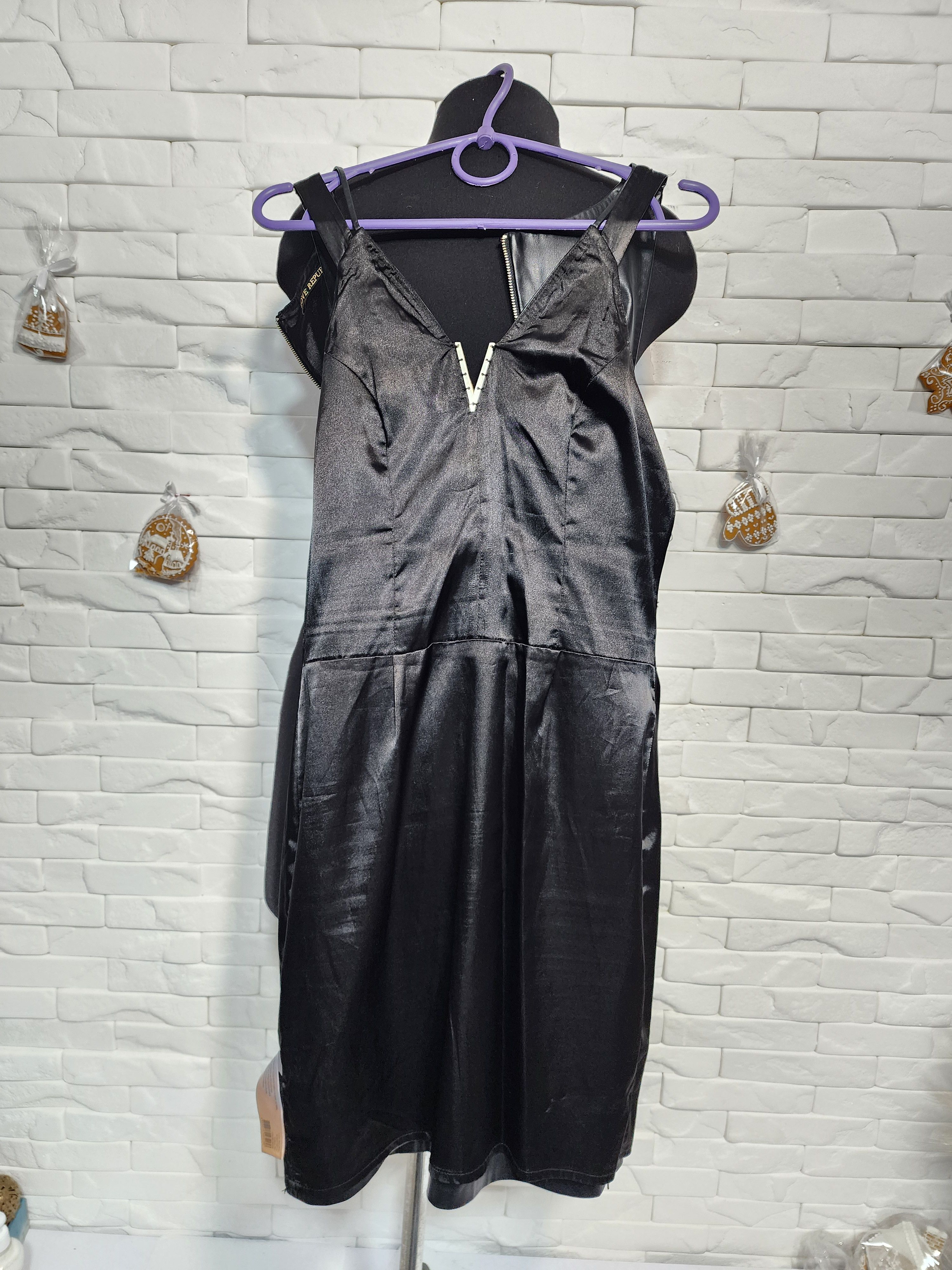 Other Black Faux Leather Dress: Metal Detail, Polyester Lined Size S / US 4 / IT 40 - 10 Thumbnail