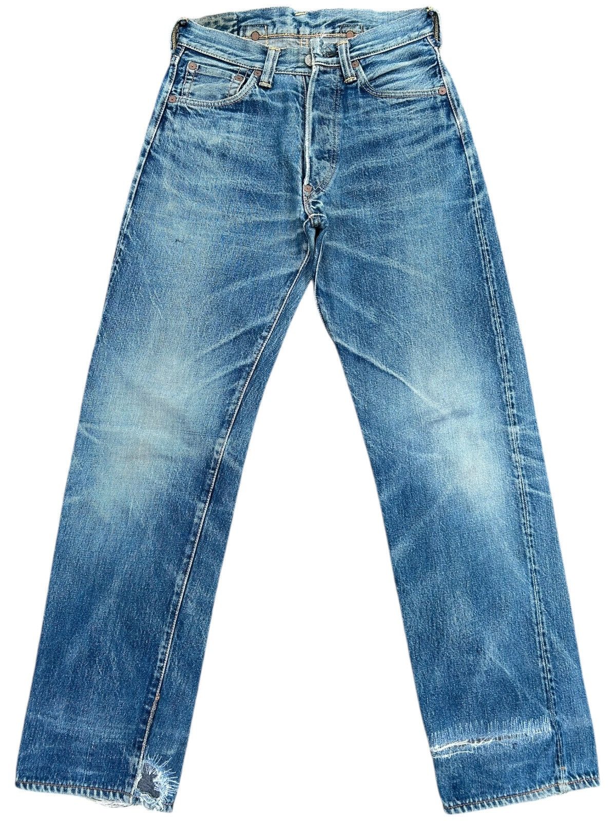 Evisu Vintage Buckle Back Evisu Selvedge Repair Denim jeans Size US 27 - 2 Thumbnail