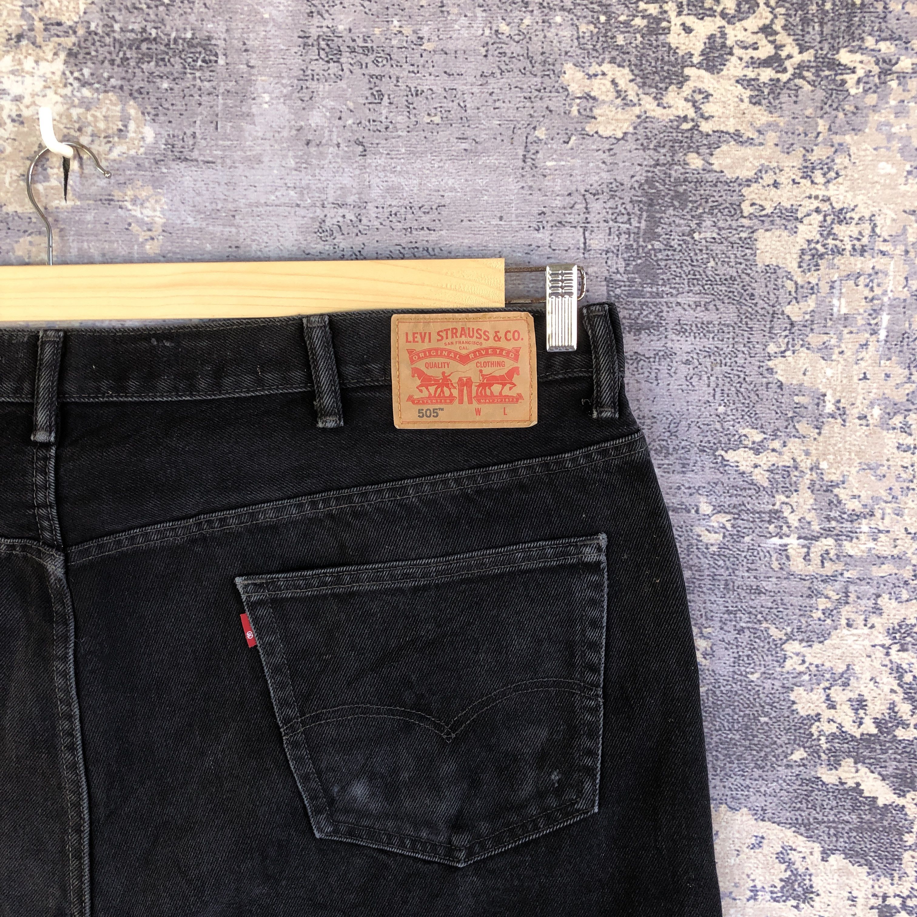 Levi's Vintage Levis 505 Distressed Faded Black Jeans Baggy Denim Size US 44 / EU 60 - 5 Thumbnail