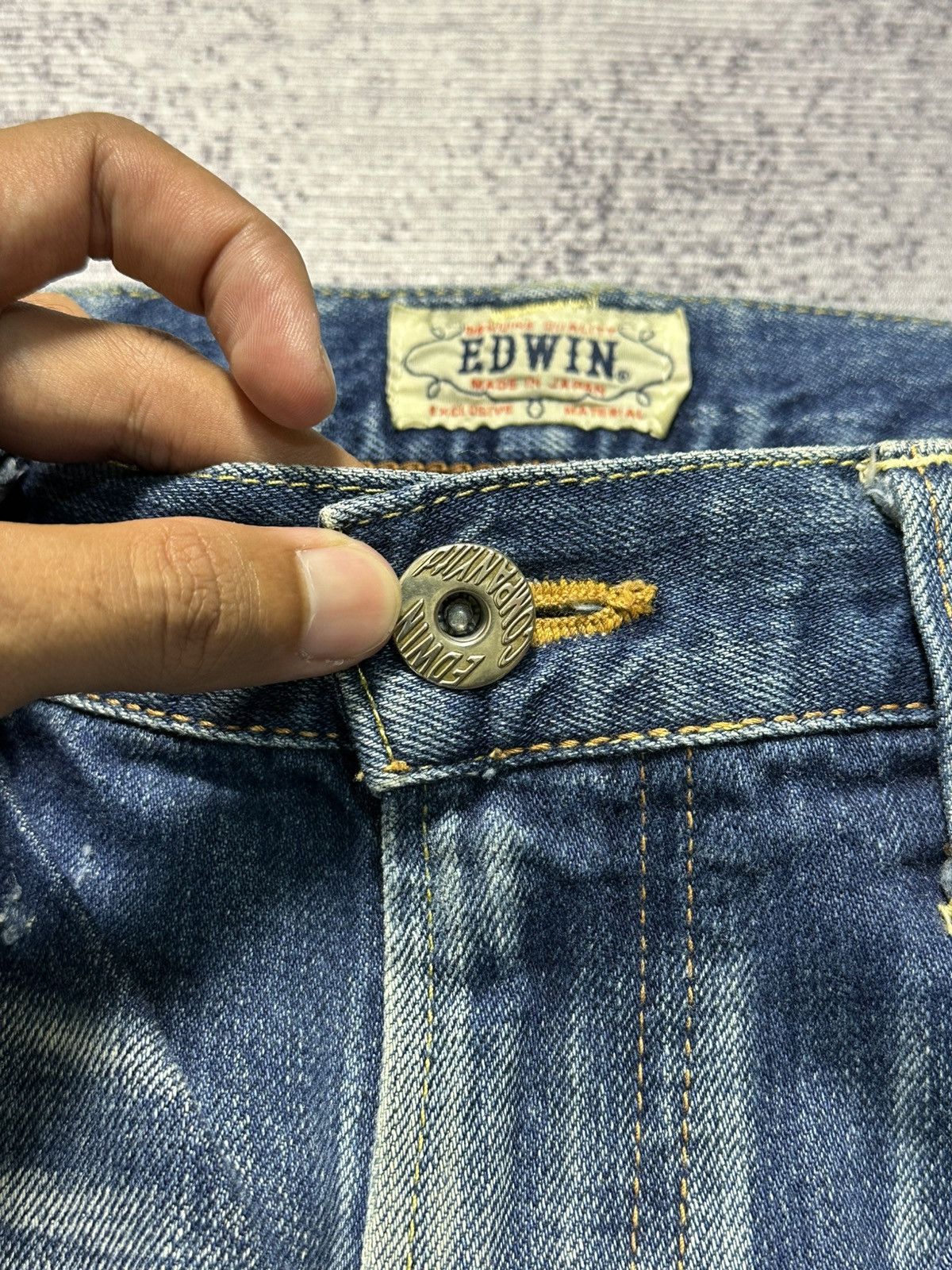 Undercover × Uniqlo 2000s Vintage Edwin 503 Washed Denim Jeans Size 34 Size US 34 / EU 50 - 9 Thumbnail